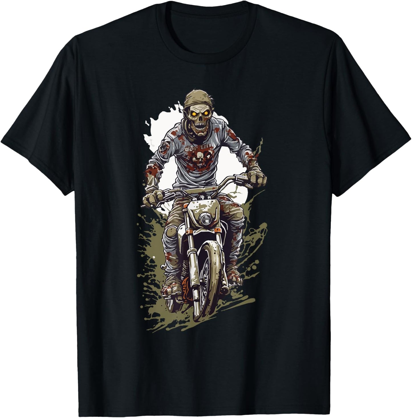 Zombie Motocross Halloween Biker Cool Costume Design T-Shirt - T-Shirt | Black