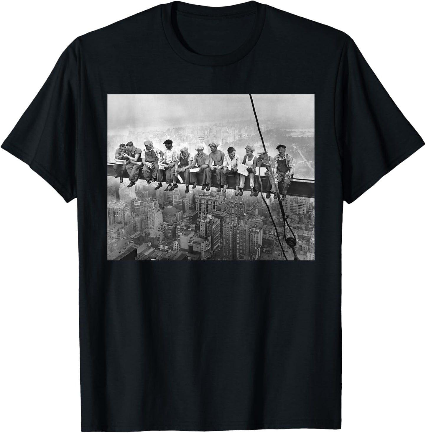 Lunch Atop A Skyscraper (High Resolution) T-Shirt - T-Shirt | Black