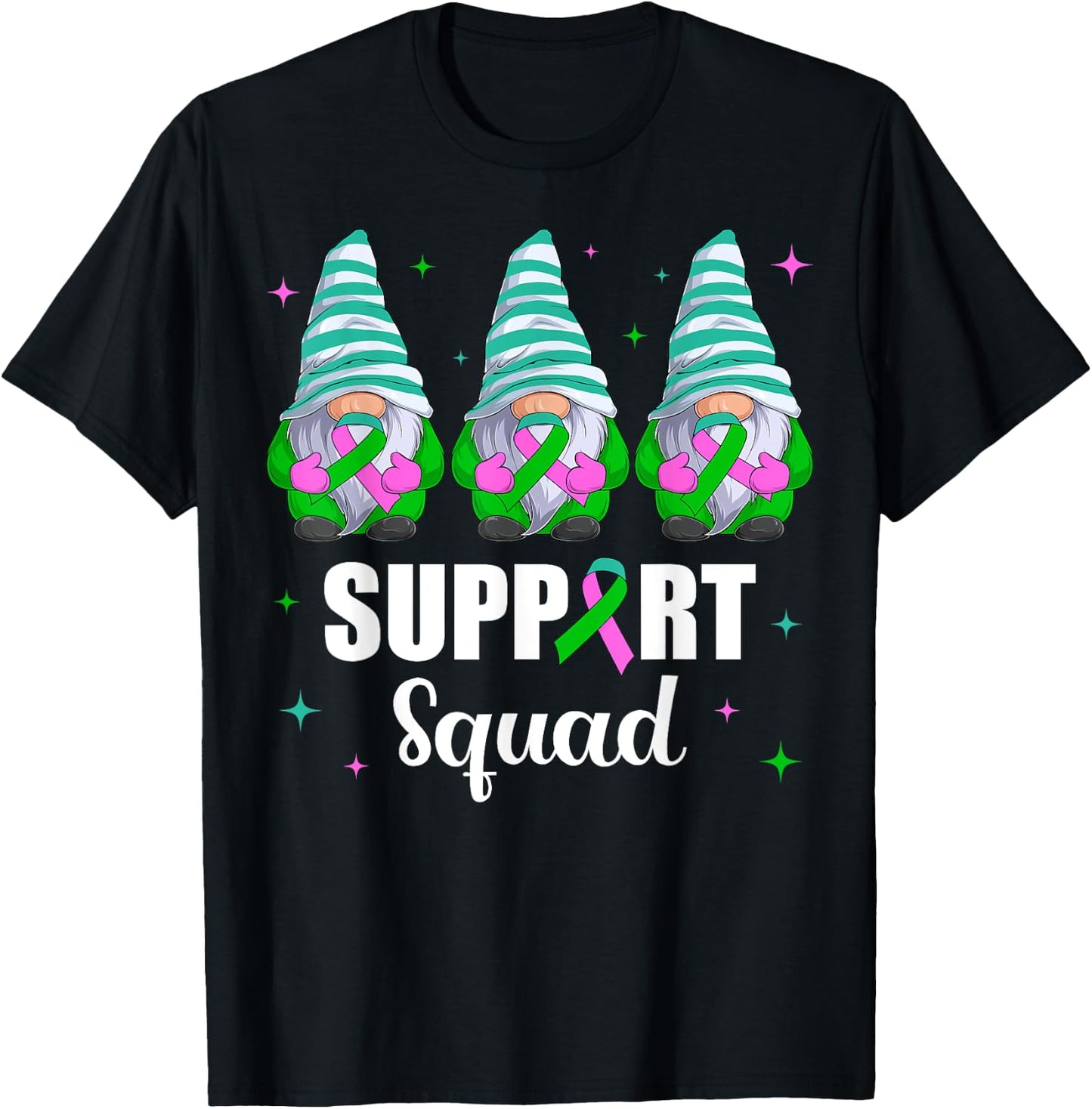 Metastatic Breast Cancer Awareness Shirt Gnome Support Squad T-Shirt - T-Shirt | Black