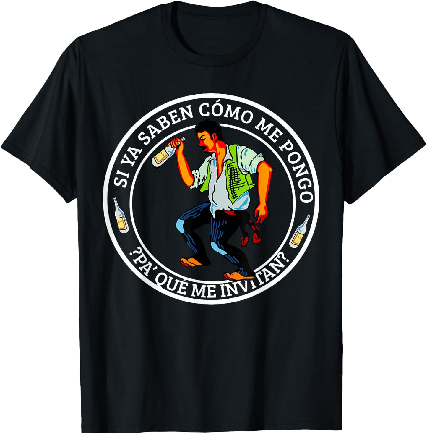 Funny Borracho Mexican Fiesta Party Mexico Independence Day T-Shirt - T-Shirt | Black