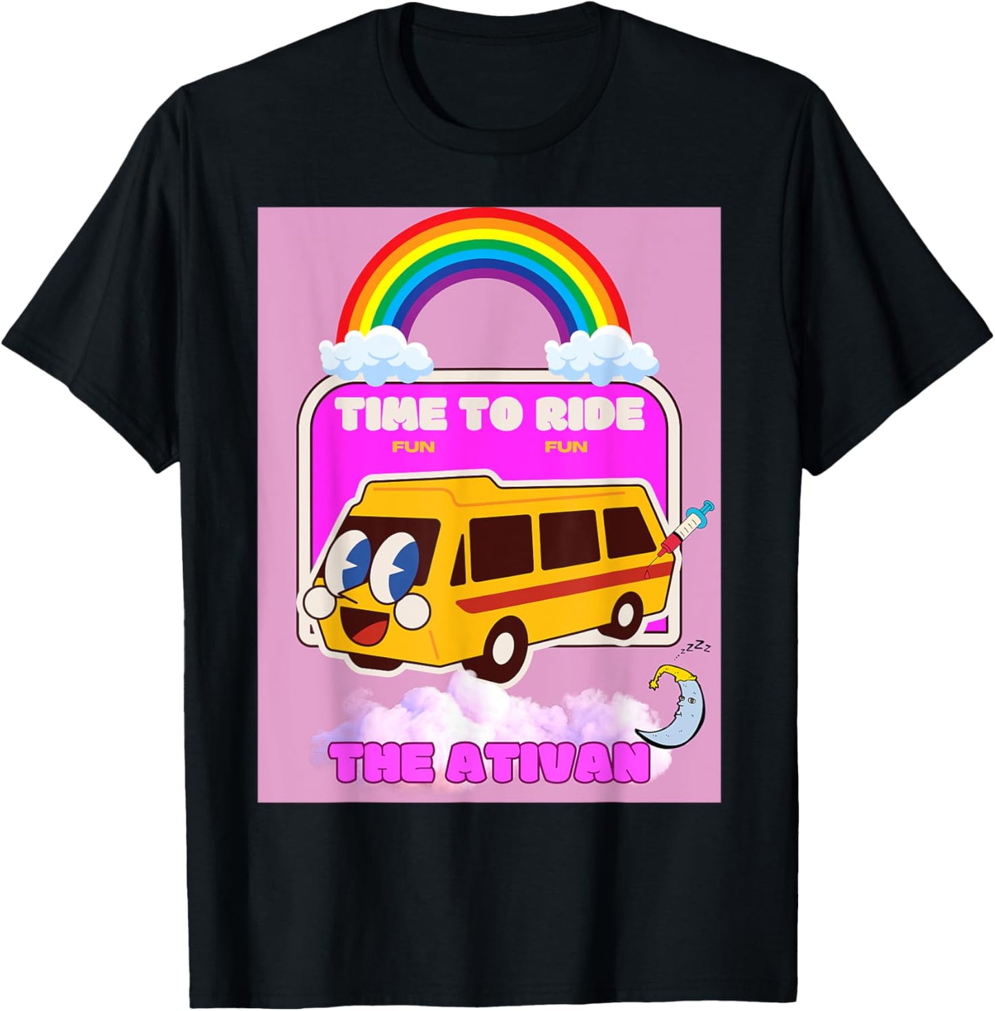 Ride the Ativan Funny Dark Nurse Humor T-Shirt - T-Shirt | Black