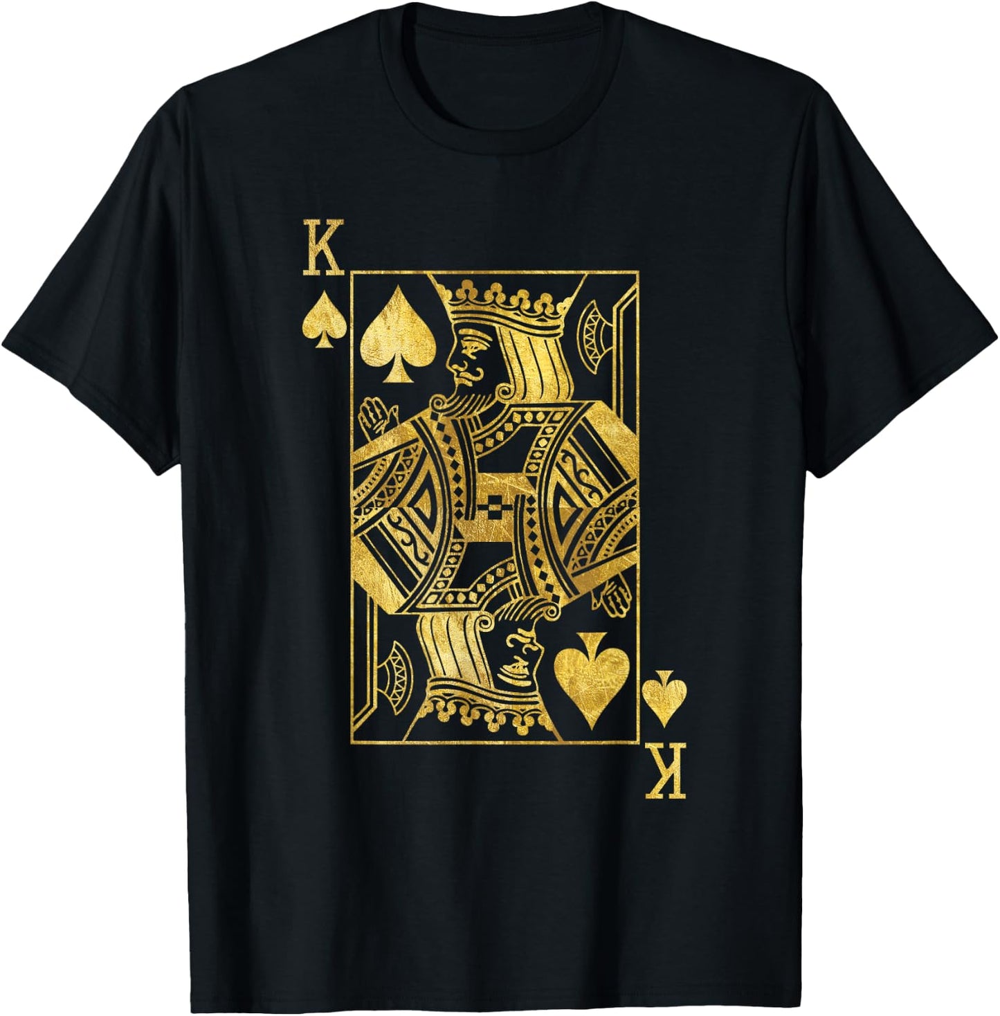 Lucky Poker Cards Knight King of Spade Game Casino T-Shirt - T-Shirt | Black