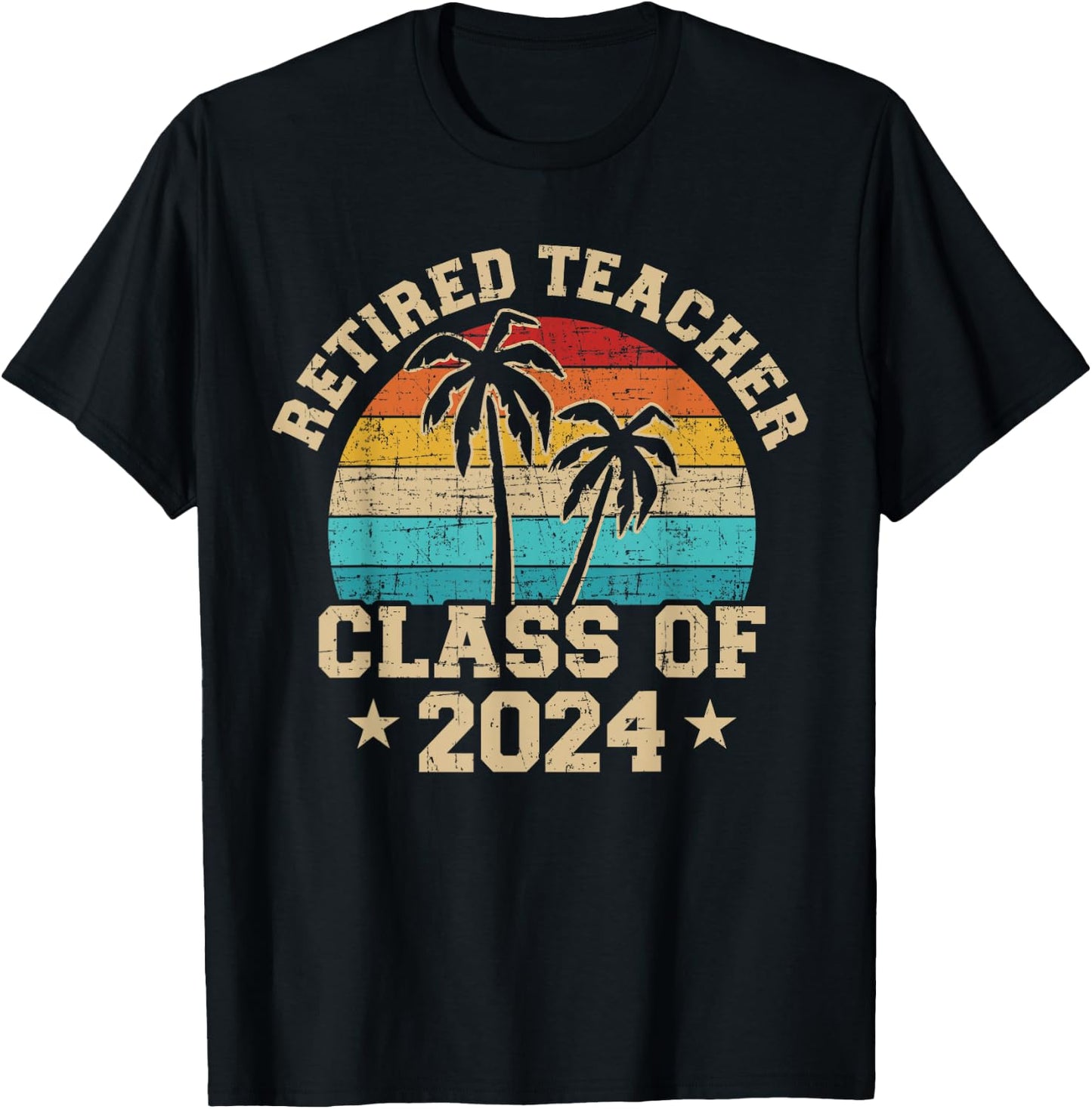 Retired teacher class of 2024 vintage school retirement T-Shirt - T-Shirt | Black