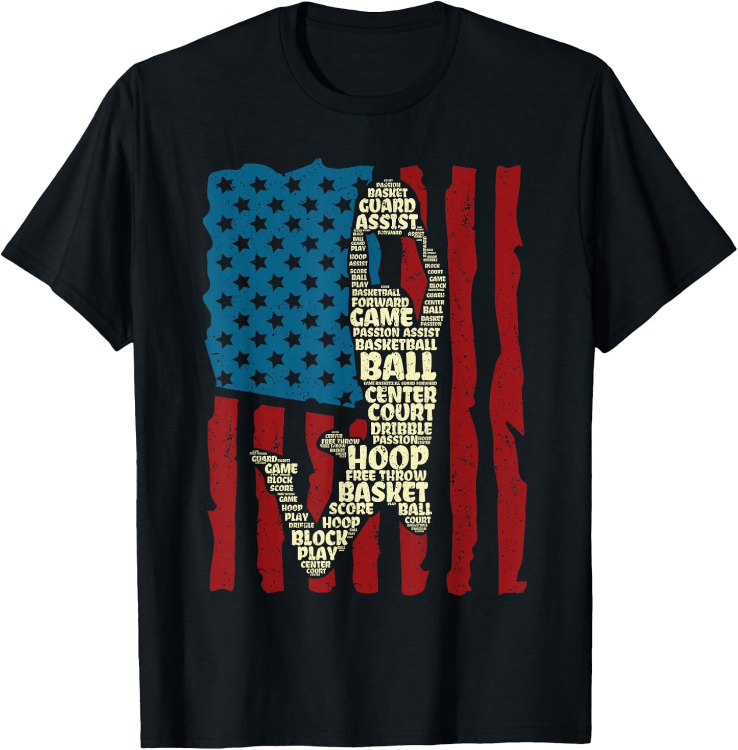 Basketball Men Boys T-Shirt - T-Shirt | Black