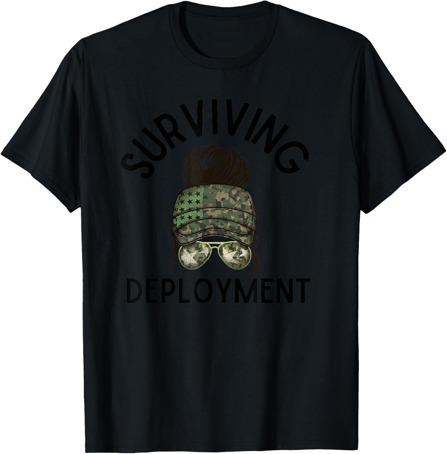 Surviving Deployment-Wife Deployment, Army Wife, Deployed T-Shirt - T-Shirt | Black