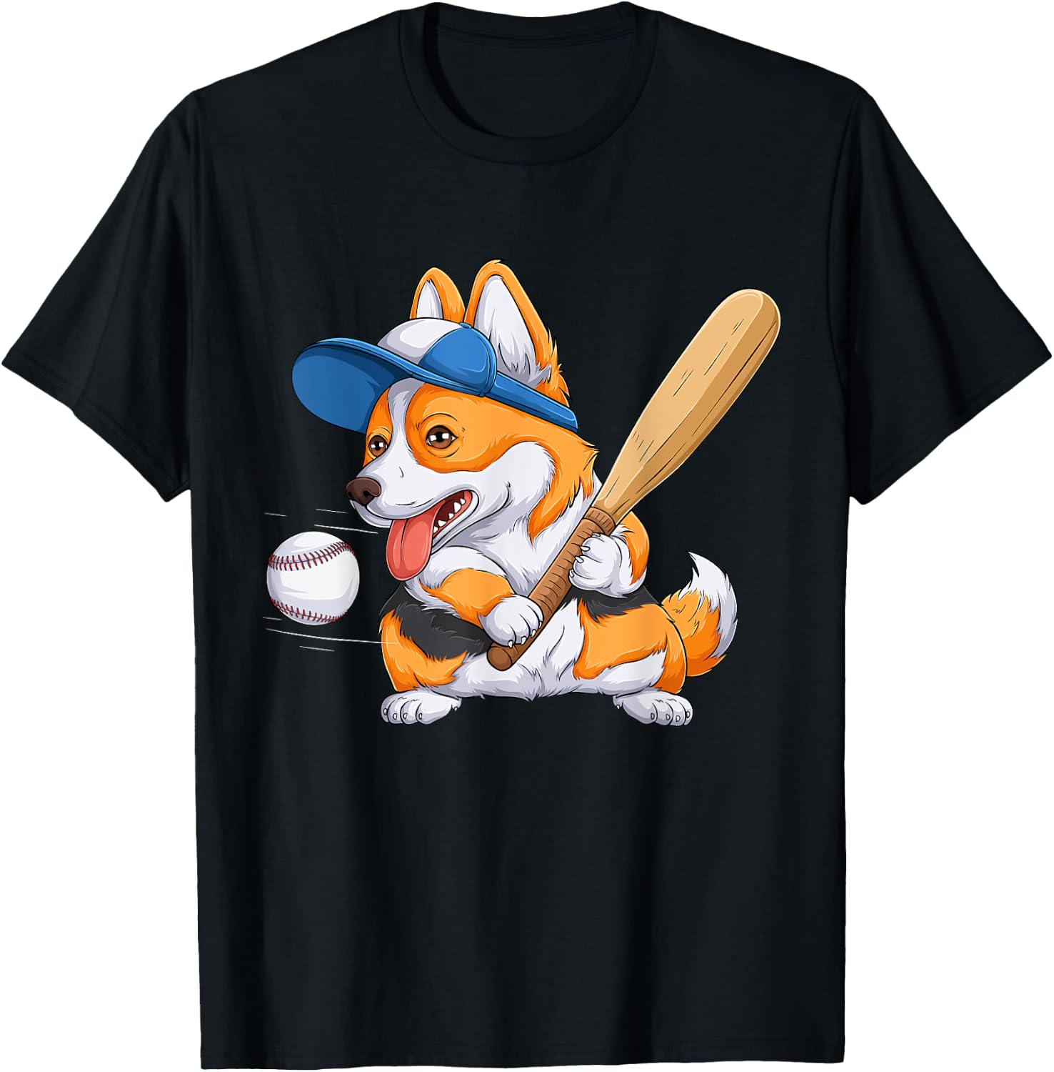 Corgi puppy Corgi baseball for Pet Lovers Women men Kids T-Shirt - T-Shirt | Black