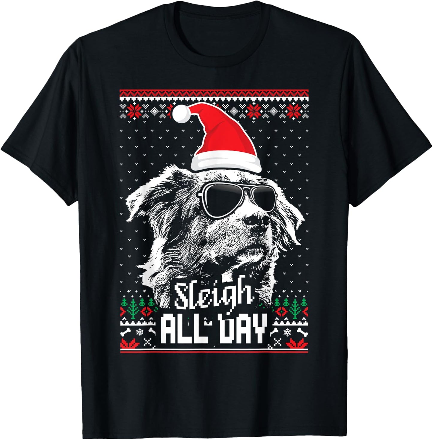 Sleigh all Day Funny Aussie Christmas T-Shirt - T-Shirt | Black