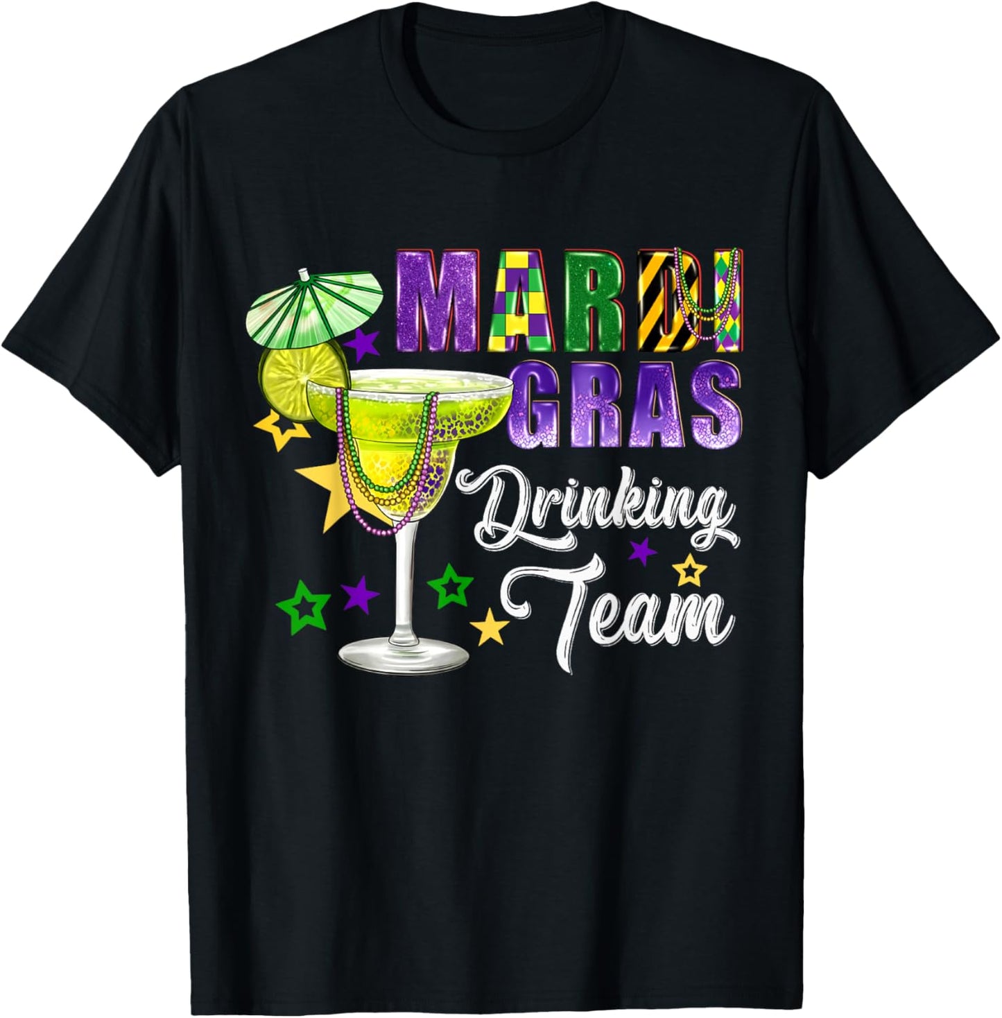 Mardi Gras Drinking Team Tequila Carnival Party T-Shirt - T-Shirt | Black