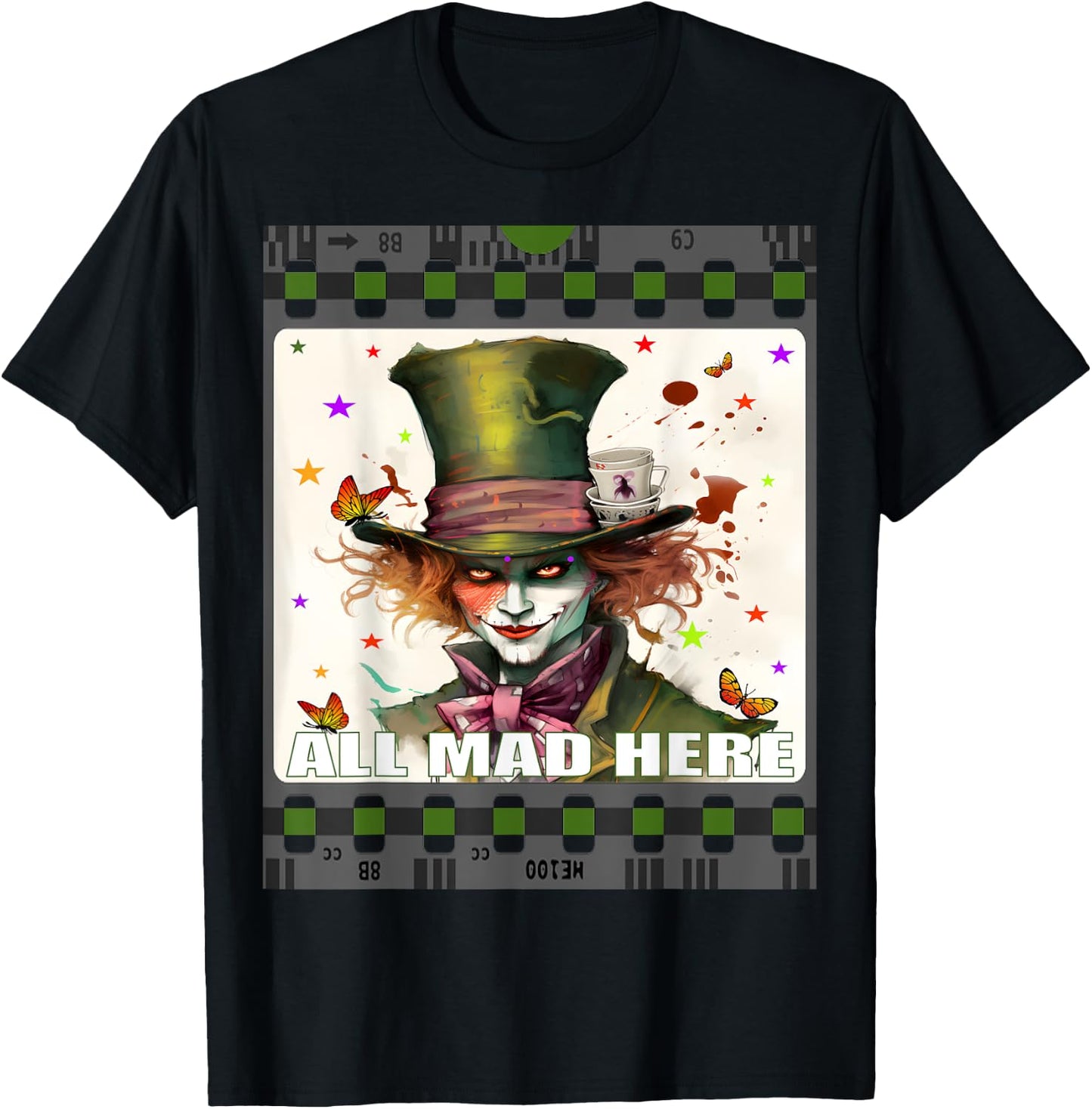 Mad Hatter Men Women Boys Girls Alice in Wonderland T-Shirt - T-Shirt | Black