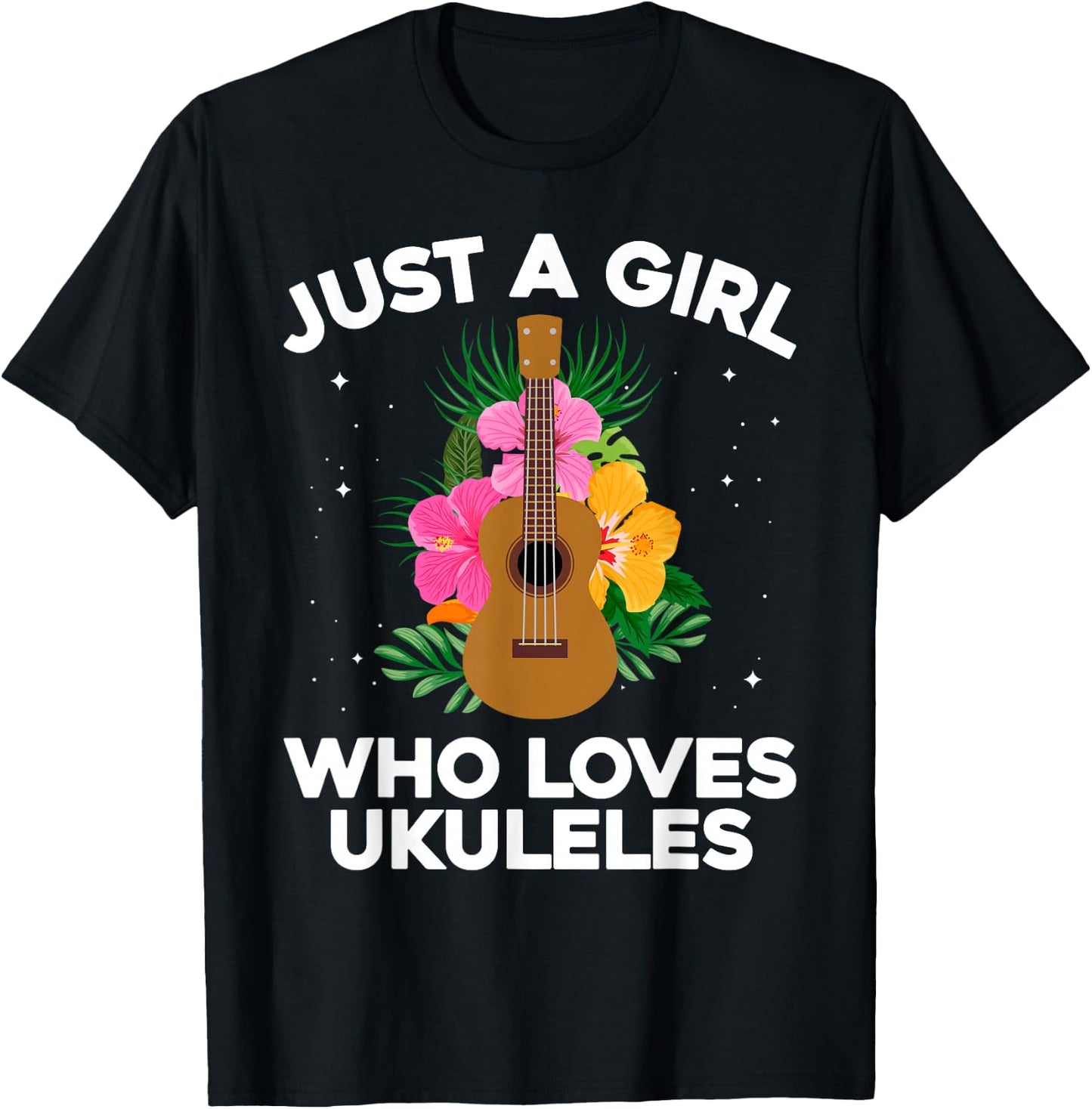 Best Ukulele Girls Hawaiian Guitar Ukulele Player T-Shirt - T-Shirt | Black