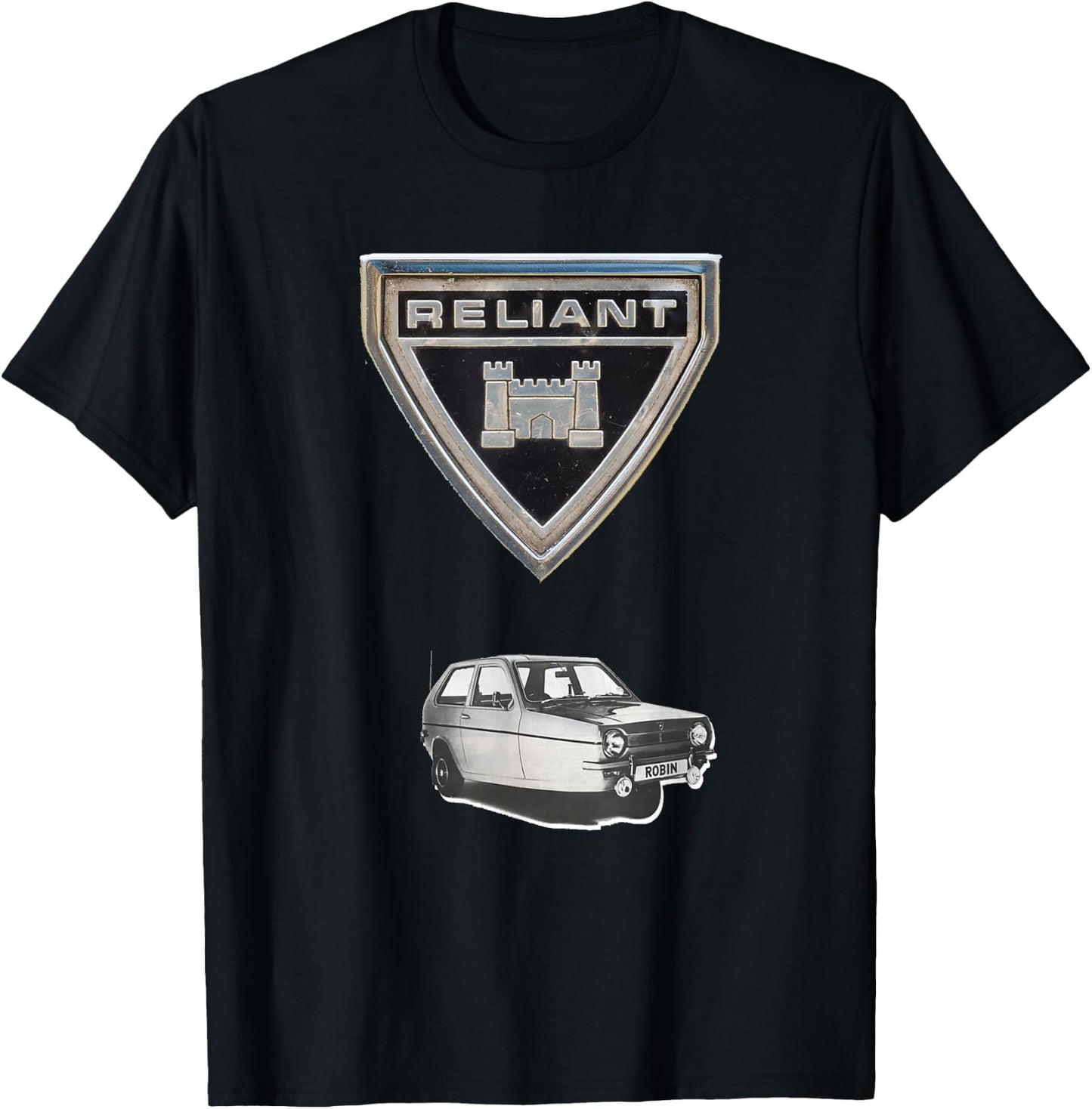 Classic 3-Wheel Car Reliant Robin MK T-Shirt - T-Shirt | Black