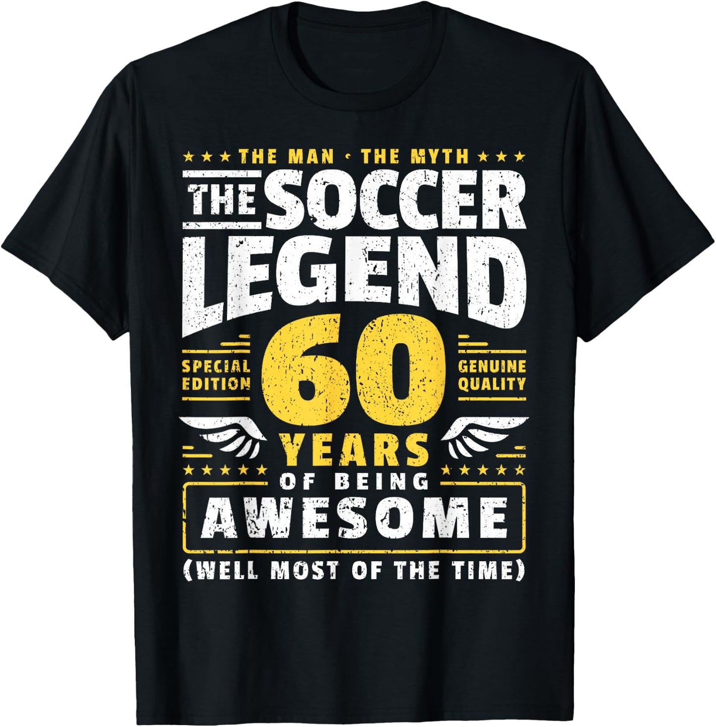 60th Birthday Soccer Player 60 Years T-Shirt - T-Shirt | Black