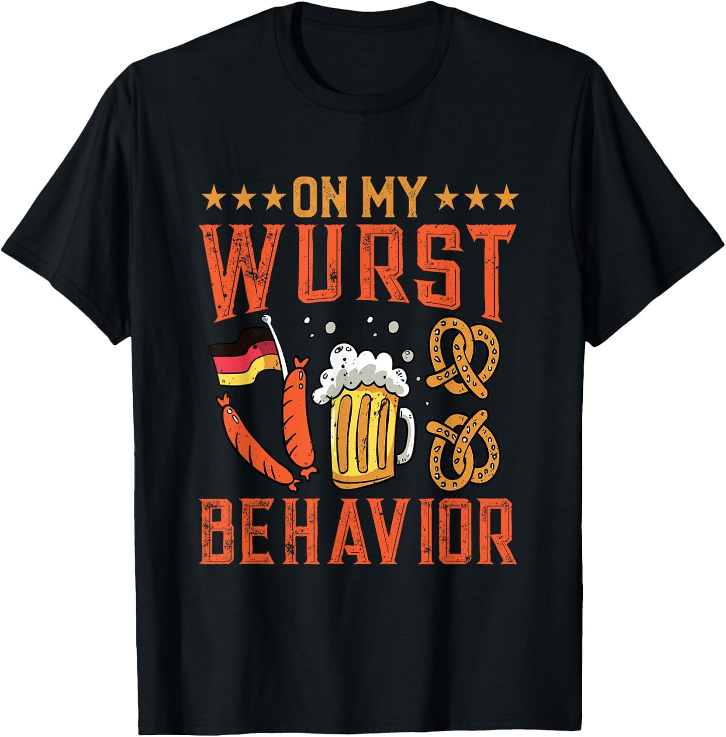 On My Wurst Behavior Funny Bavarian Oktoberfest Men Women T-Shirt - T-Shirt | Black