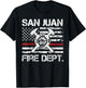 San Juan Puerto Rico Fire Department Thin Red Line Fireman T-Shirt - T-Shirt | Black