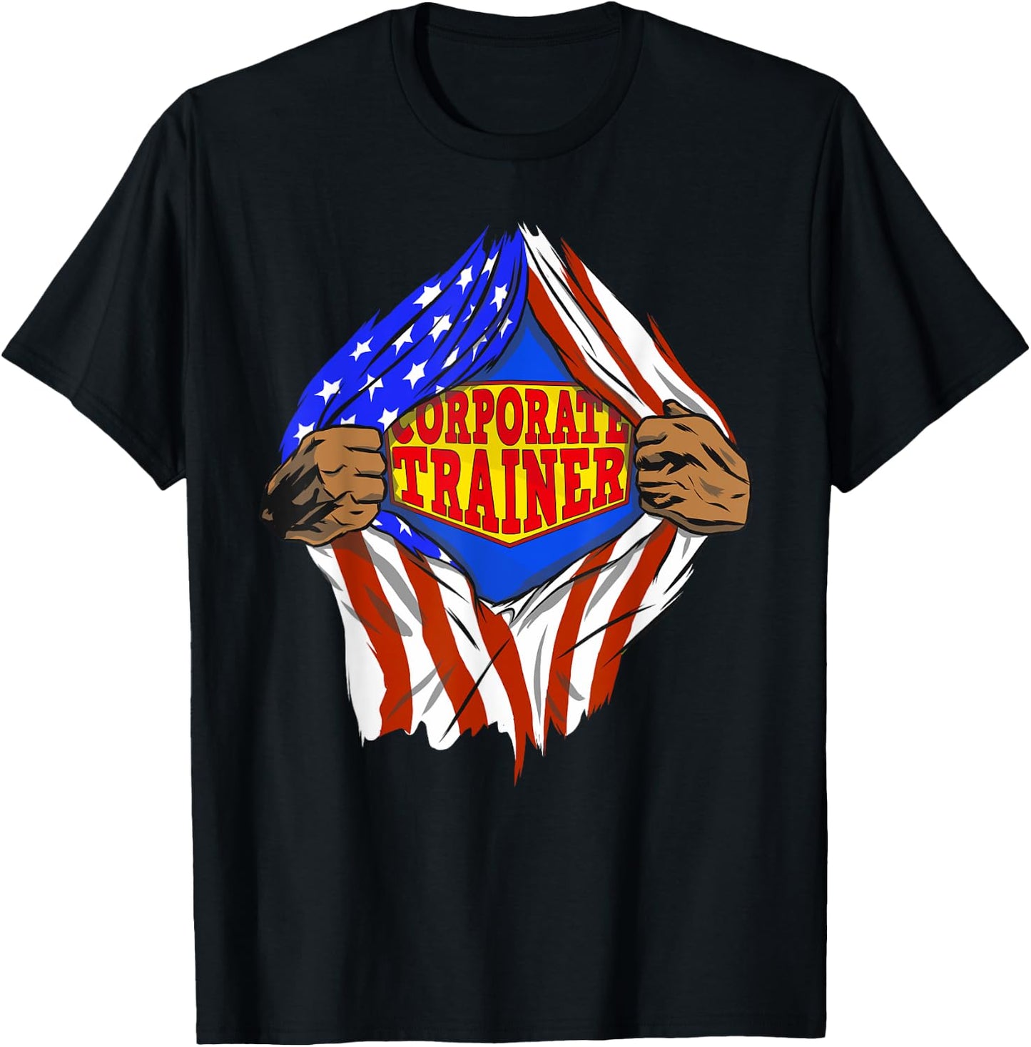 Funny Super Corporate Trainer Hero Job T-Shirt - T-Shirt | Black