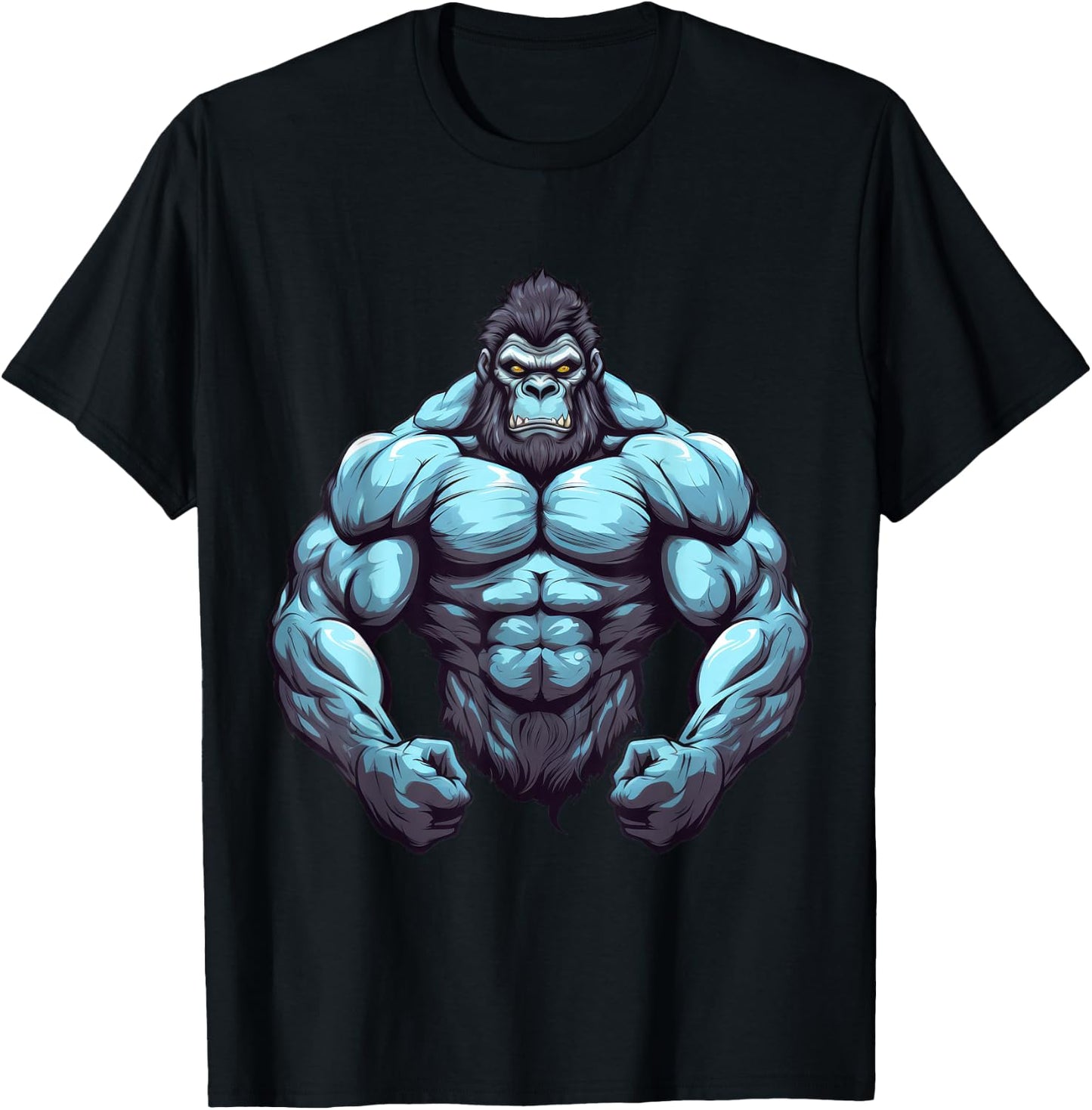 Gorilla Bodybuilder Muscular Body Gym Fitness Weightlifting T-Shirt - T-Shirt | Black