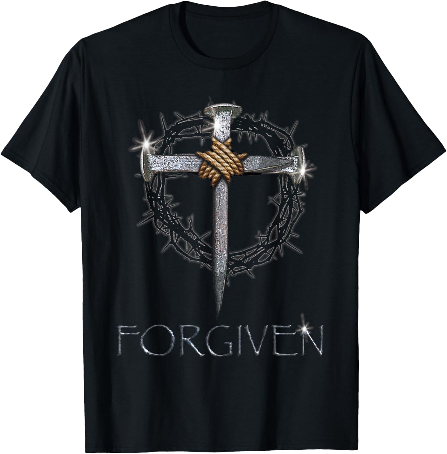 Forgiven - 3 nails + 1 cross = 4 given T-Shirt - T-Shirt | Black