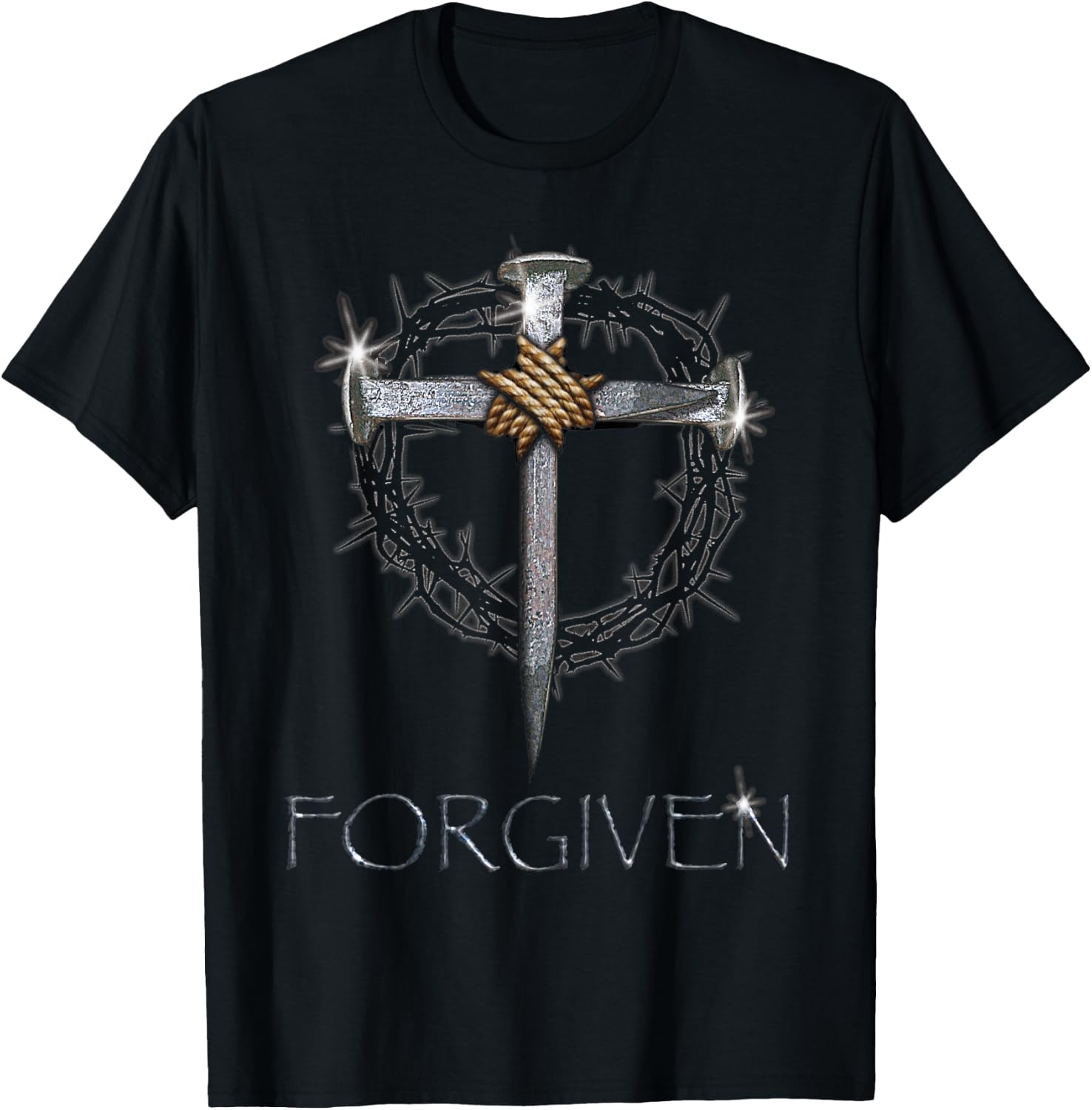 Forgiven - 3 nails + 1 cross = 4 given T-Shirt - T-Shirt | Black