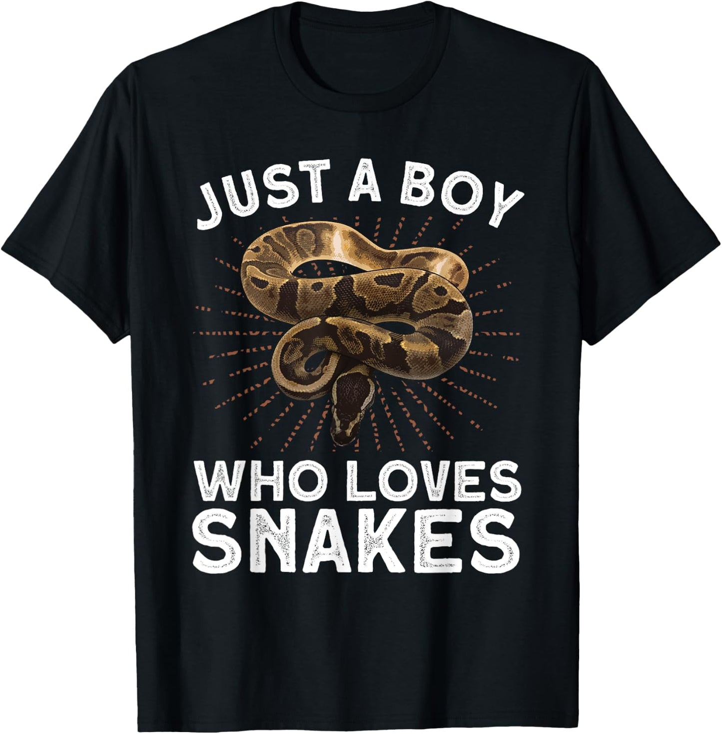 Funny Snake Art For Boys Kids Men Reptile Animal Snake Lover T-Shirt - T-Shirt | Black