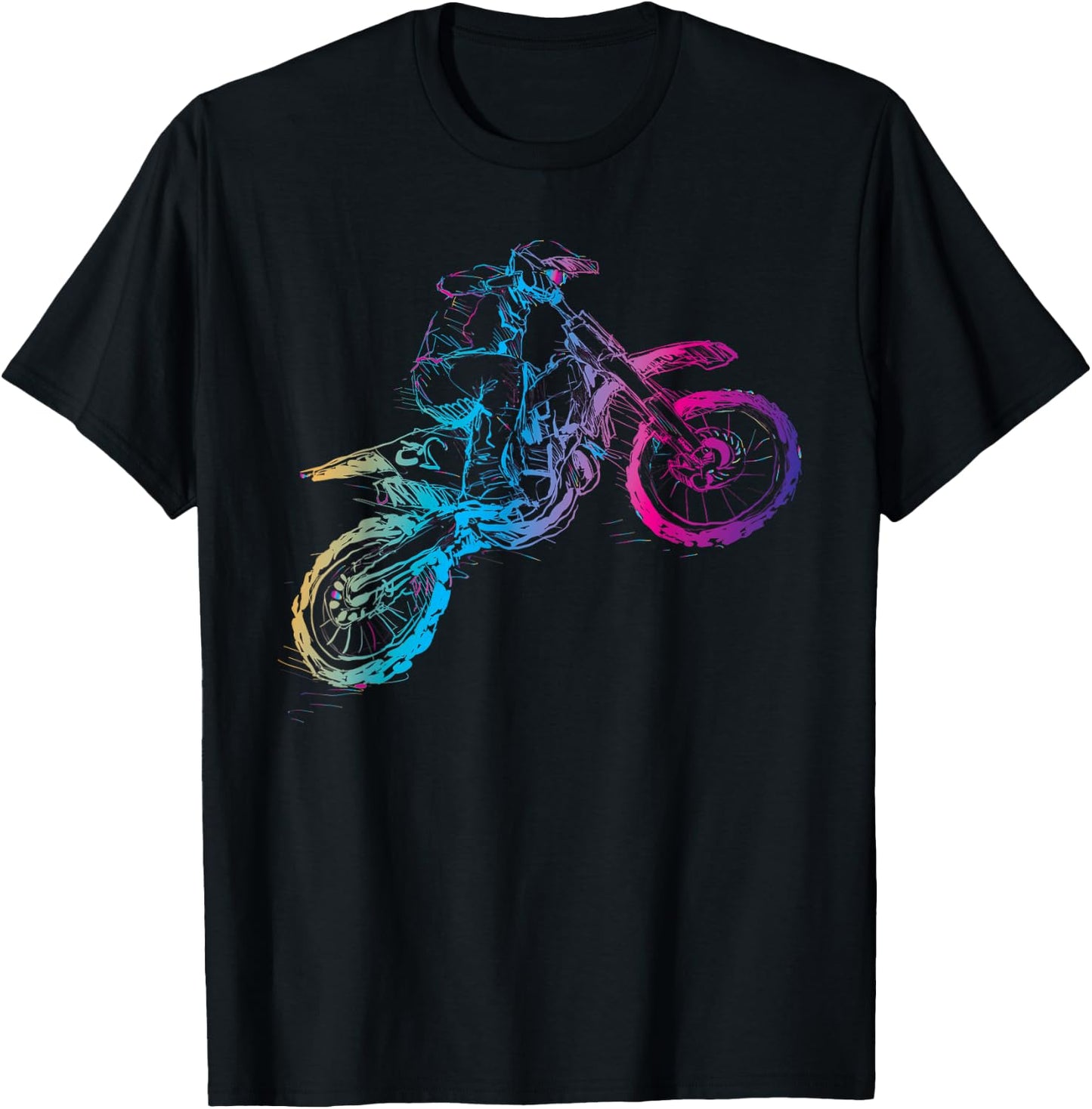Dirt Bike Riding Motocross Lover Kids Boys Motorcycle Rider T-Shirt - T-Shirt | Black