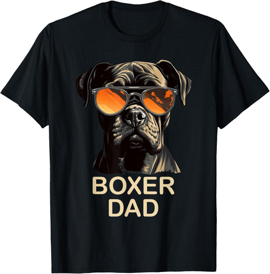 Boxer Dad Dog Owner Gift Funny Boxer Dog Lover Dad T-Shirt - T-Shirt | Black