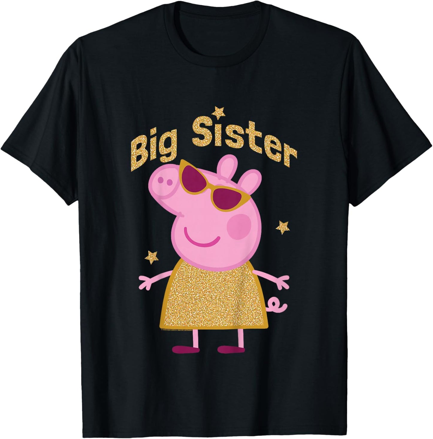 Peppa Pig Big Sister Sparkle Sunglasses Portrait T-Shirt - T-Shirt | Black