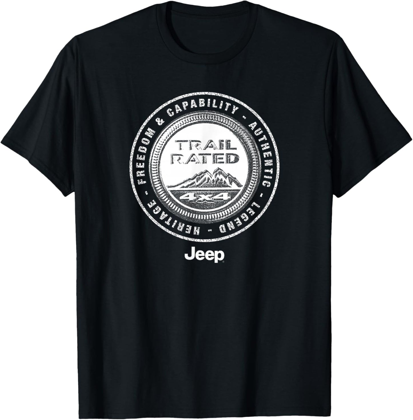 Jeep Trail Rated - Officially Licensed T-Shirt - T-Shirt | Black