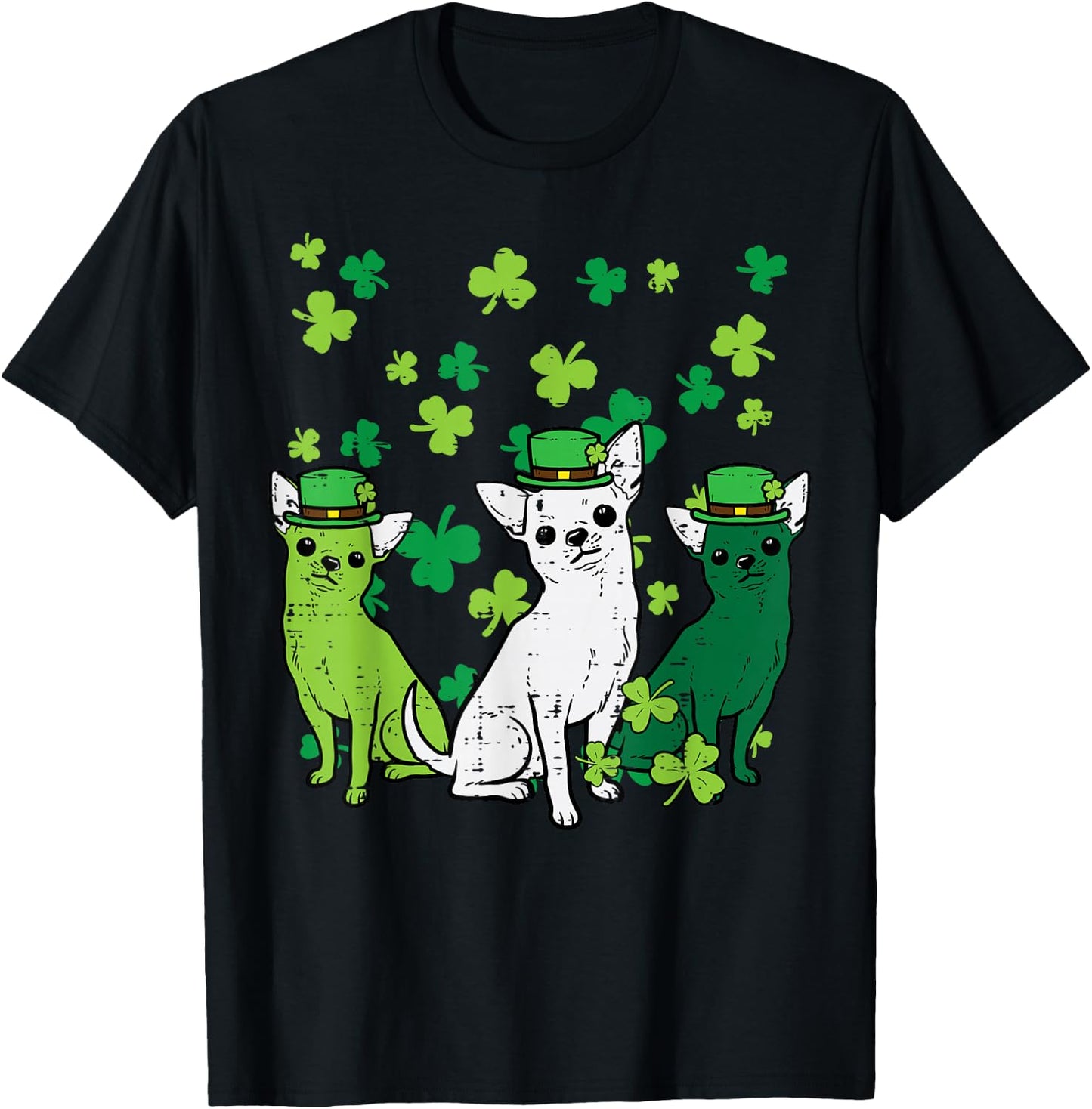 St Patricks Day Chihuahuas Dog Saint Paddys Men Women Kids T-Shirt - T-Shirt | Black