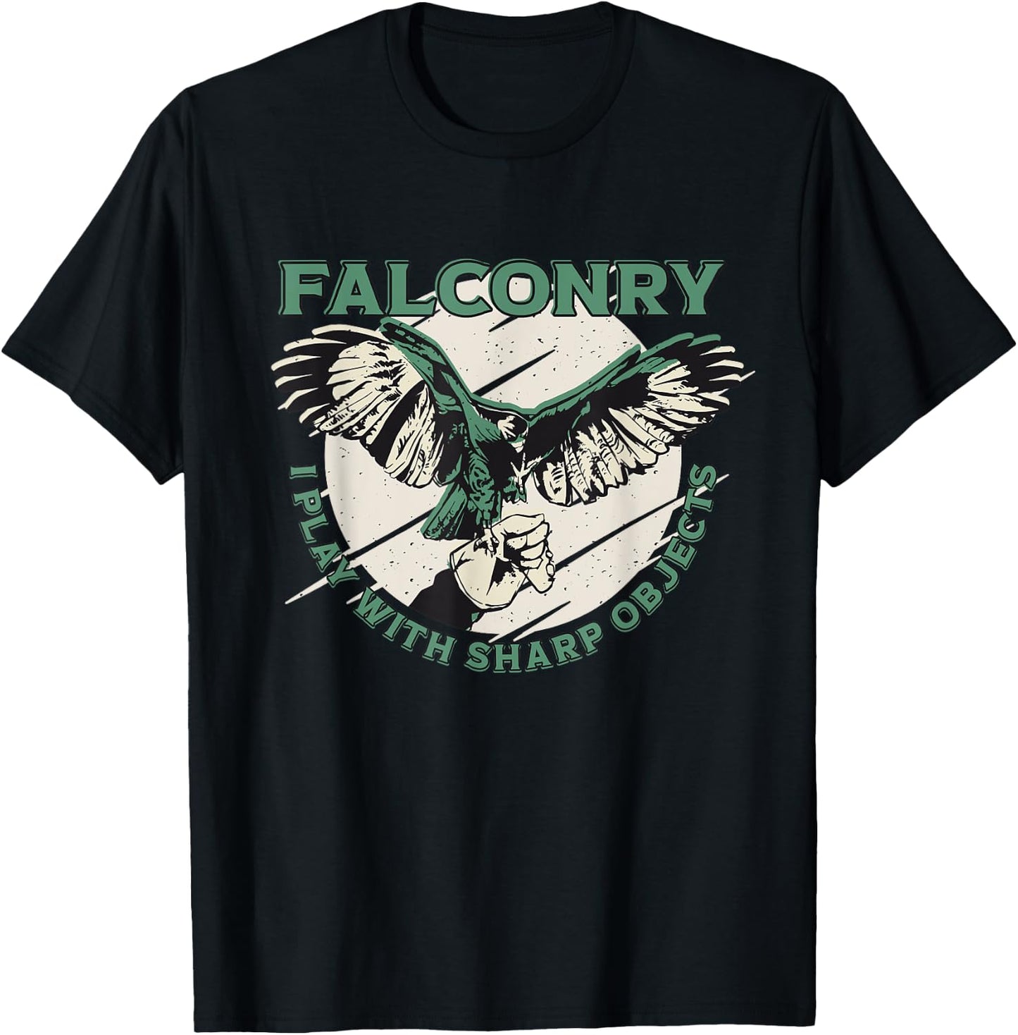 Funny Falconry I Play With Sharp Objects Falconry T-Shirt - T-Shirt | Black