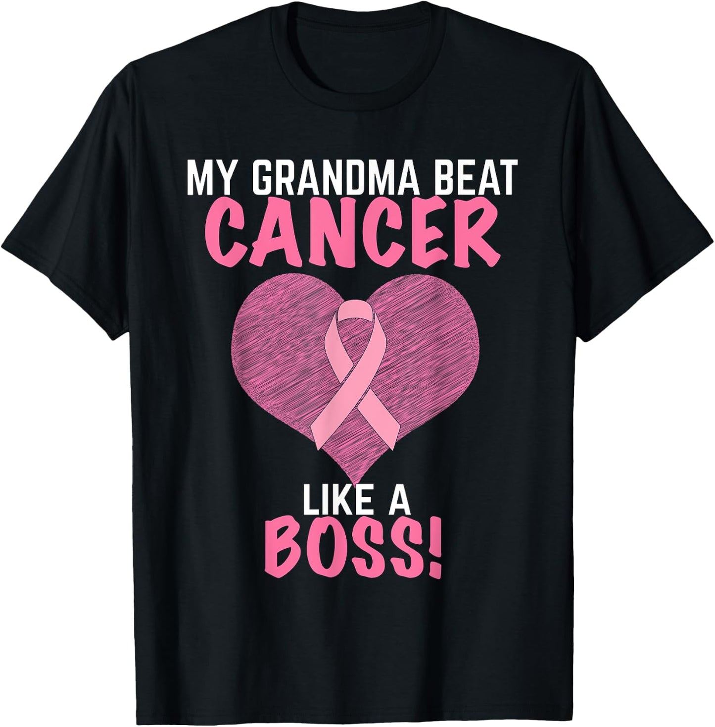 My Grandma Beat Breast Cancer - Survivor Awareness T-Shirt - T-Shirt | Black