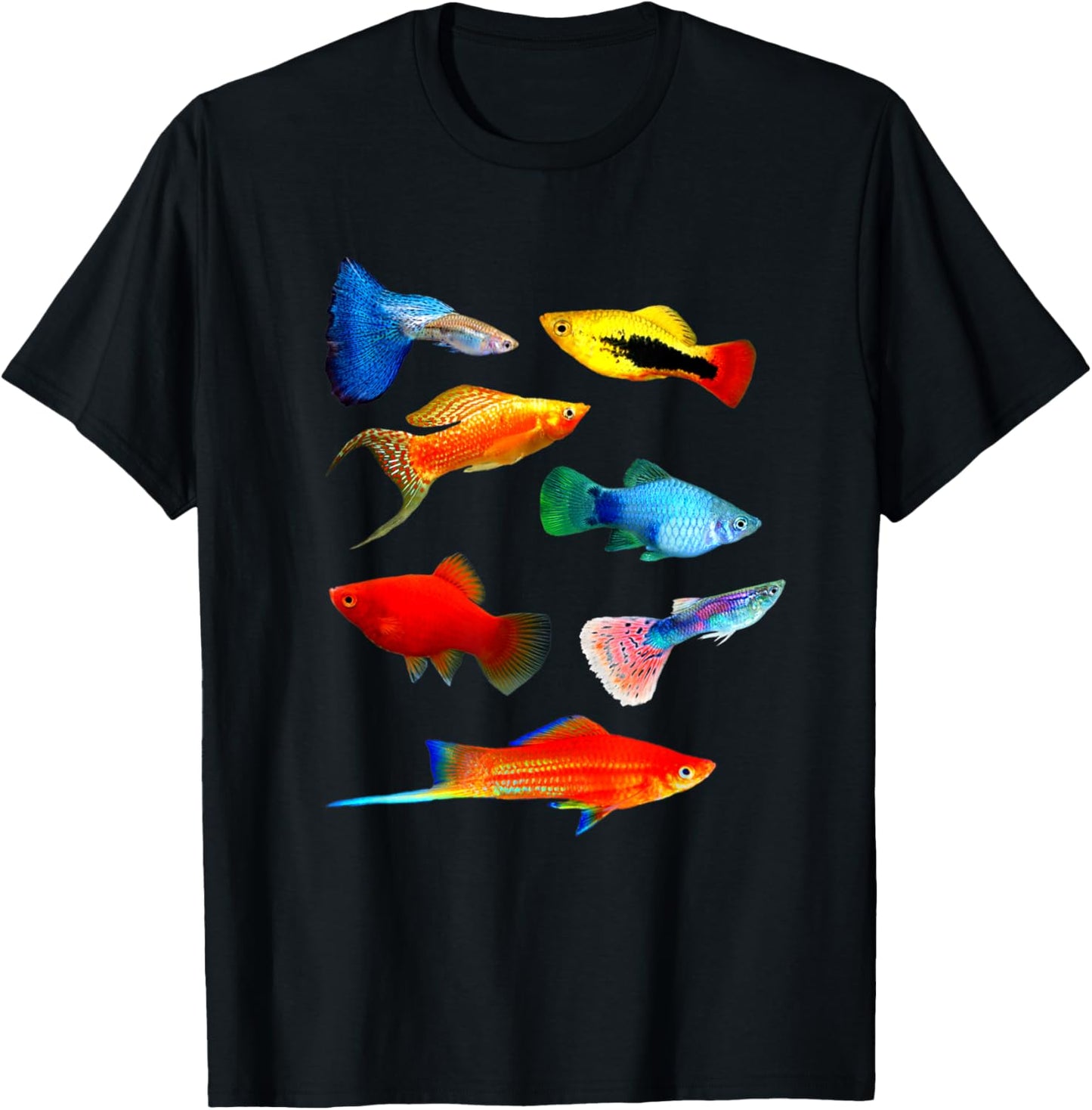 Live Bearers Fish Mollies Swordtails Guppies Platy Fish T-Shirt - T-Shirt | Black