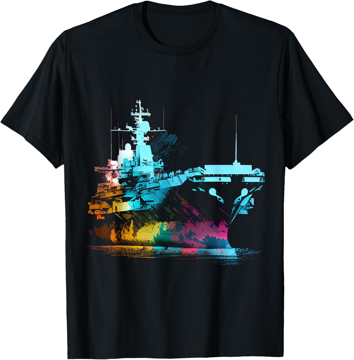Aircraft carrier USA military captain American ship captain T-Shirt - T-Shirt | Black