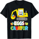 Eggs Cavator Easter Bunny Excavator Funny Rabbit Boys Kids T-Shirt - T-Shirt | Black