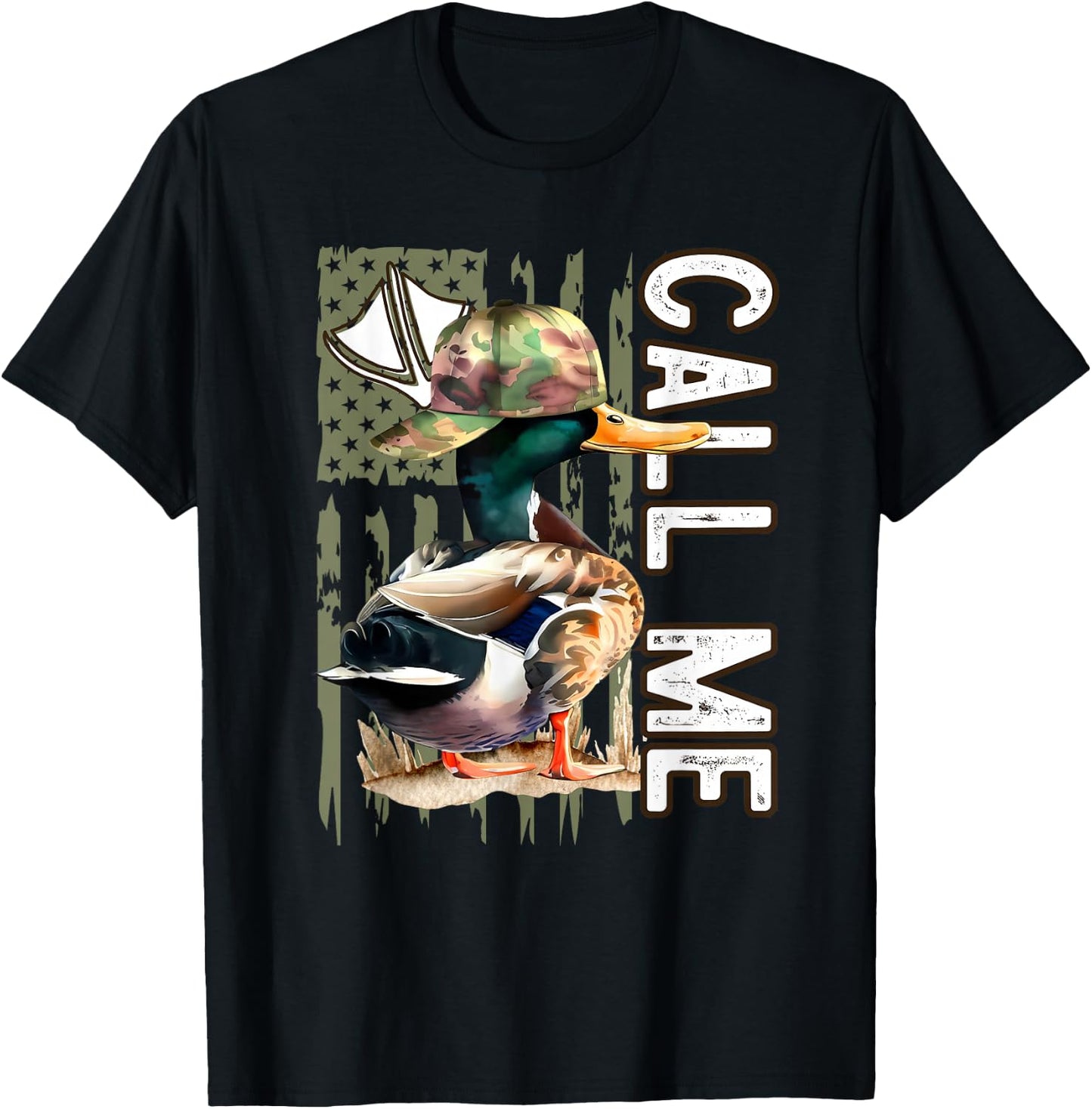 Call Me Mallard Duck Hunter Hunting Season Cute Duck Hunting T-Shirt - T-Shirt | Black