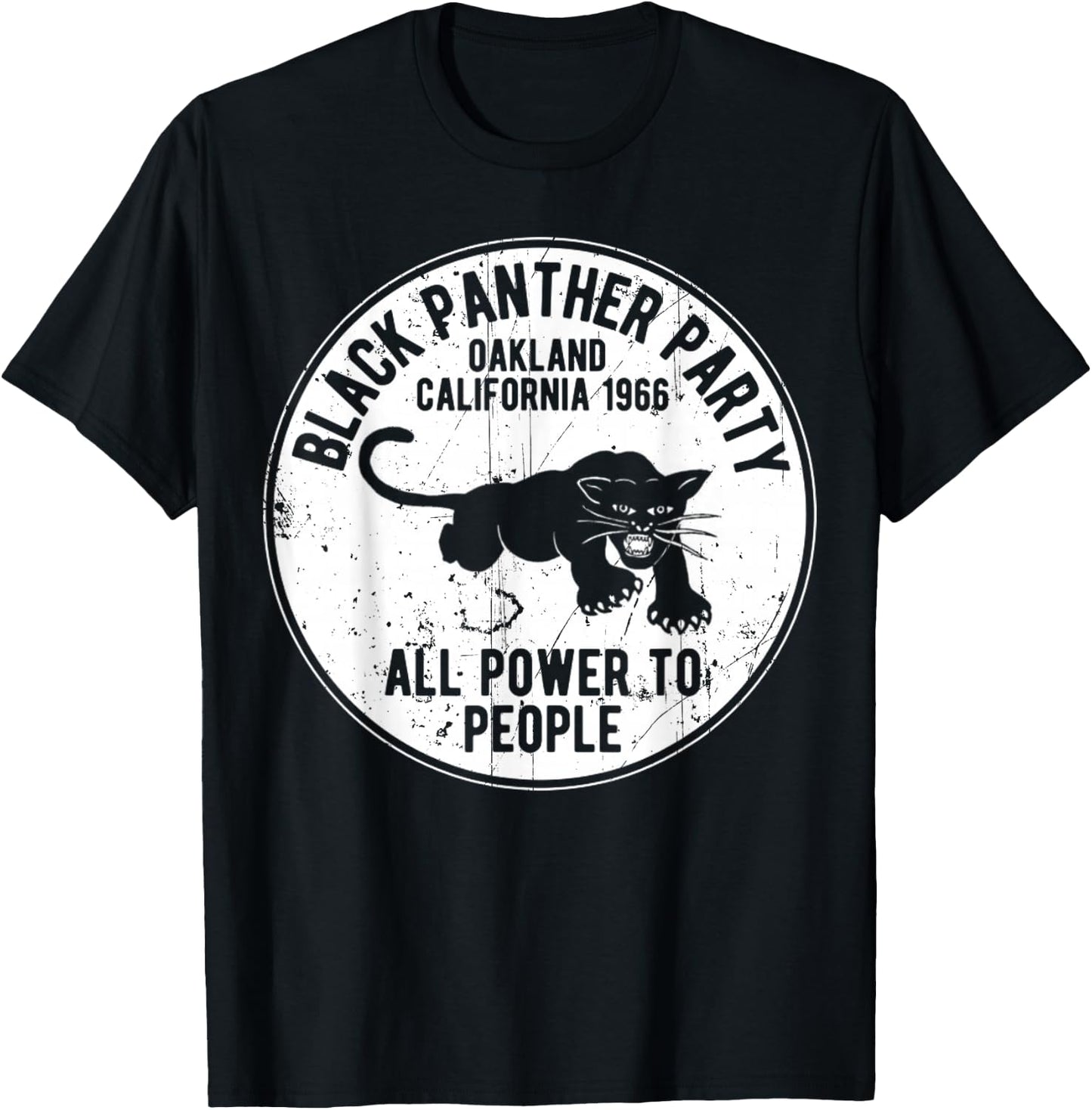 Oakland California 1966 Black Panther Party Distressed T-Shirt - T-Shirt | Black