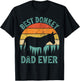 Funny Donkey Vintage Best Donkey Dad Ever Father's Day T-Shirt - T-Shirt | Black
