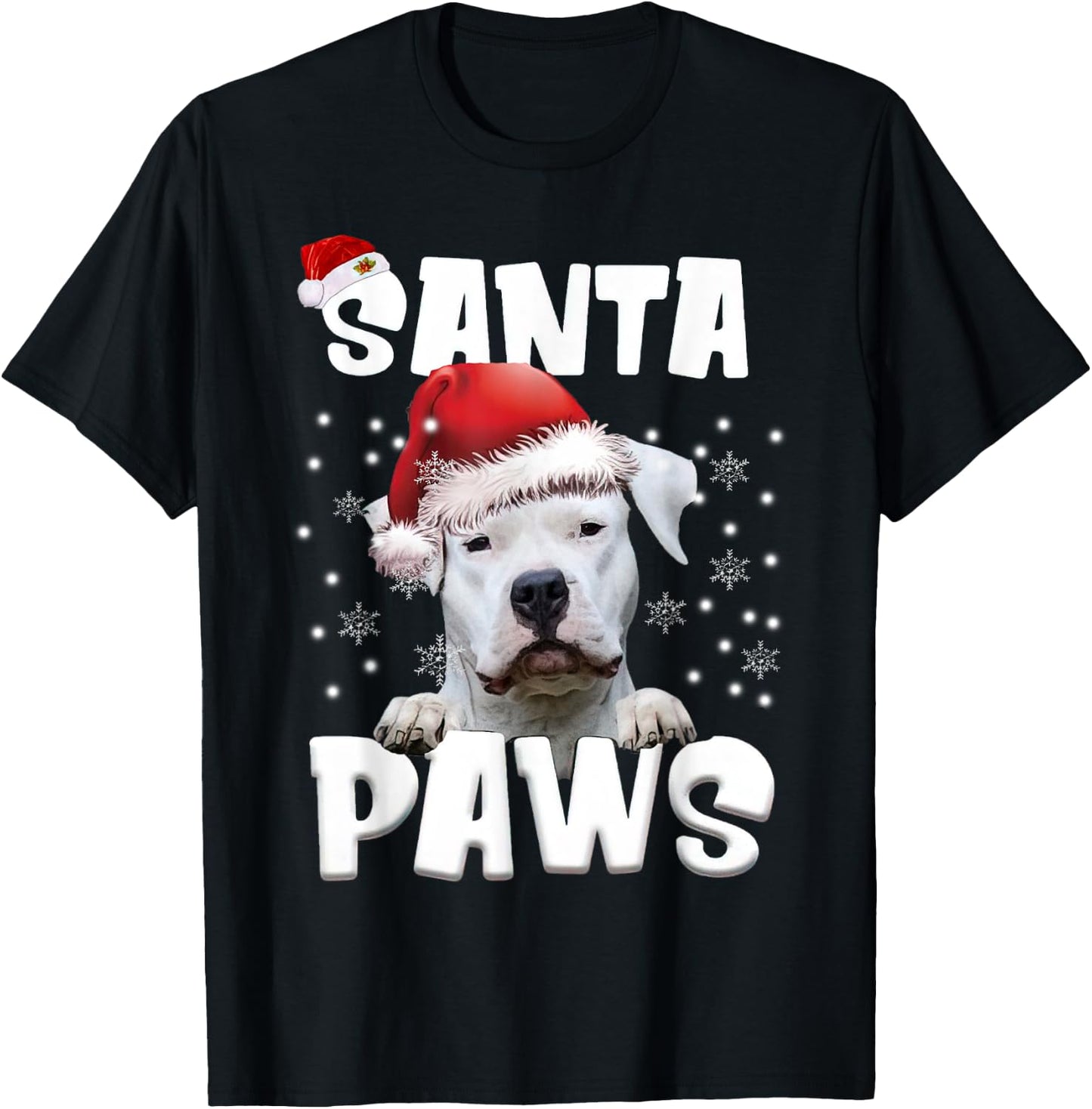 Funny Dogo Argentino Christmas Lights Tree Dog Lover Xmas T-Shirt - T-Shirt | Black