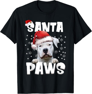 Funny Dogo Argentino Christmas Lights Tree Dog Lover Xmas T-Shirt - T-Shirt | Black