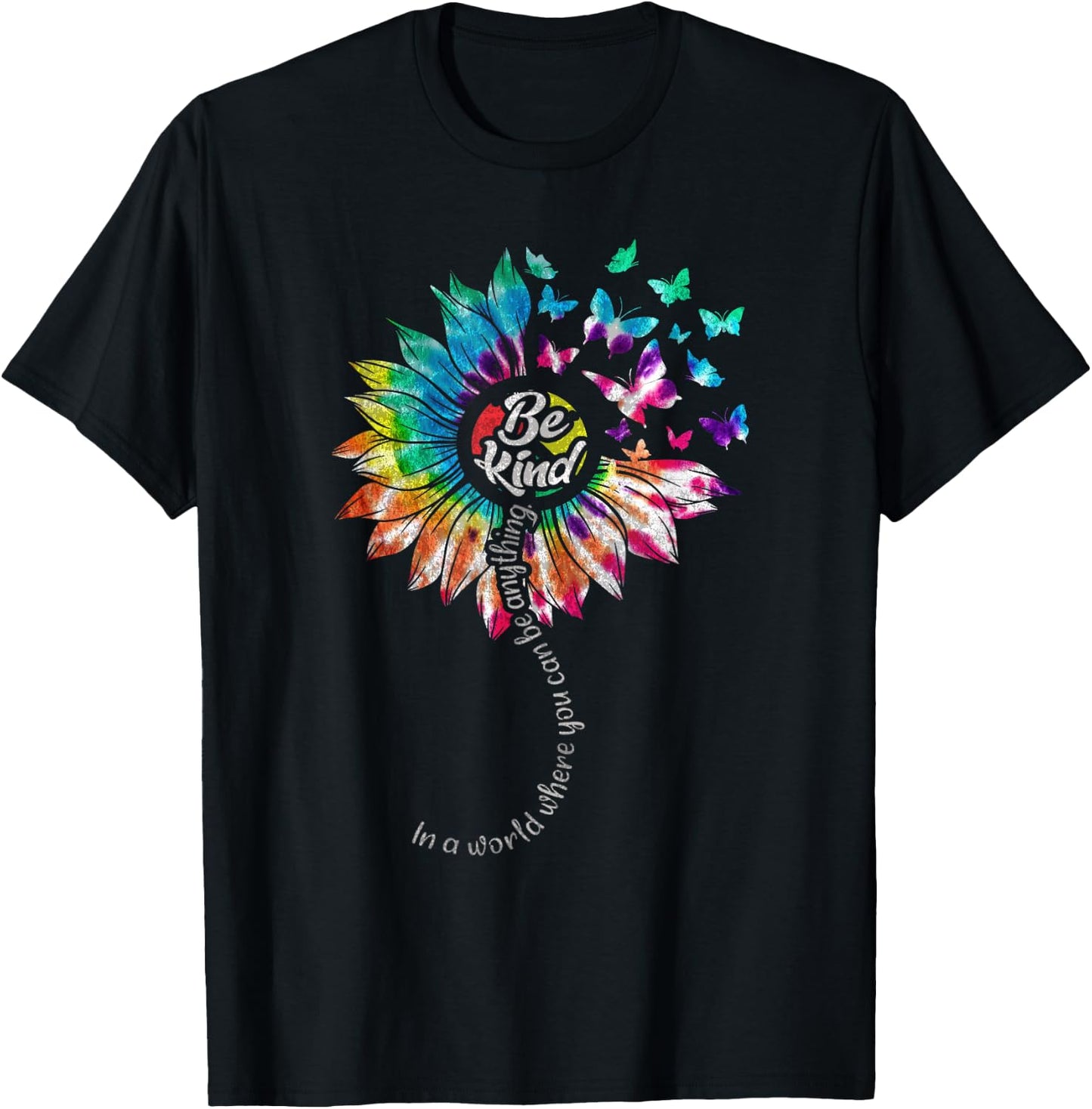 In World Where You Can Be Anything Be Kind Autism Awareness T-Shirt - T-Shirt | Black