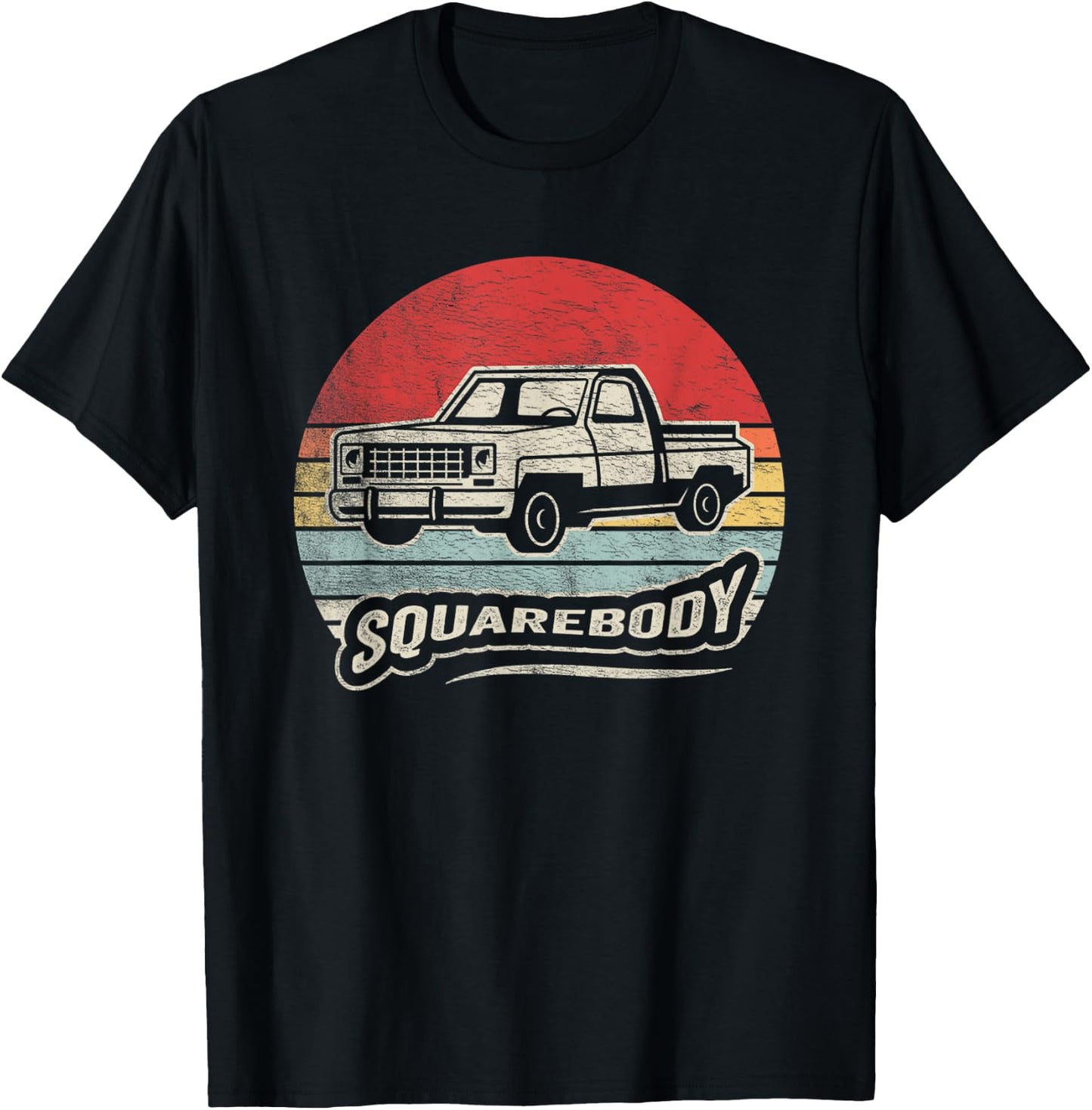 Pickup Truck Gift Retro Classic Square Body Truck Squarebody T-Shirt - T-Shirt | Black