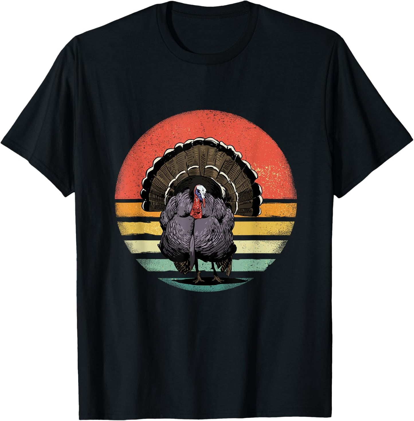 Retro Vintage Wild Turkey Bird Thanksgiving Turkey Hunting T-Shirt - T-Shirt | Black