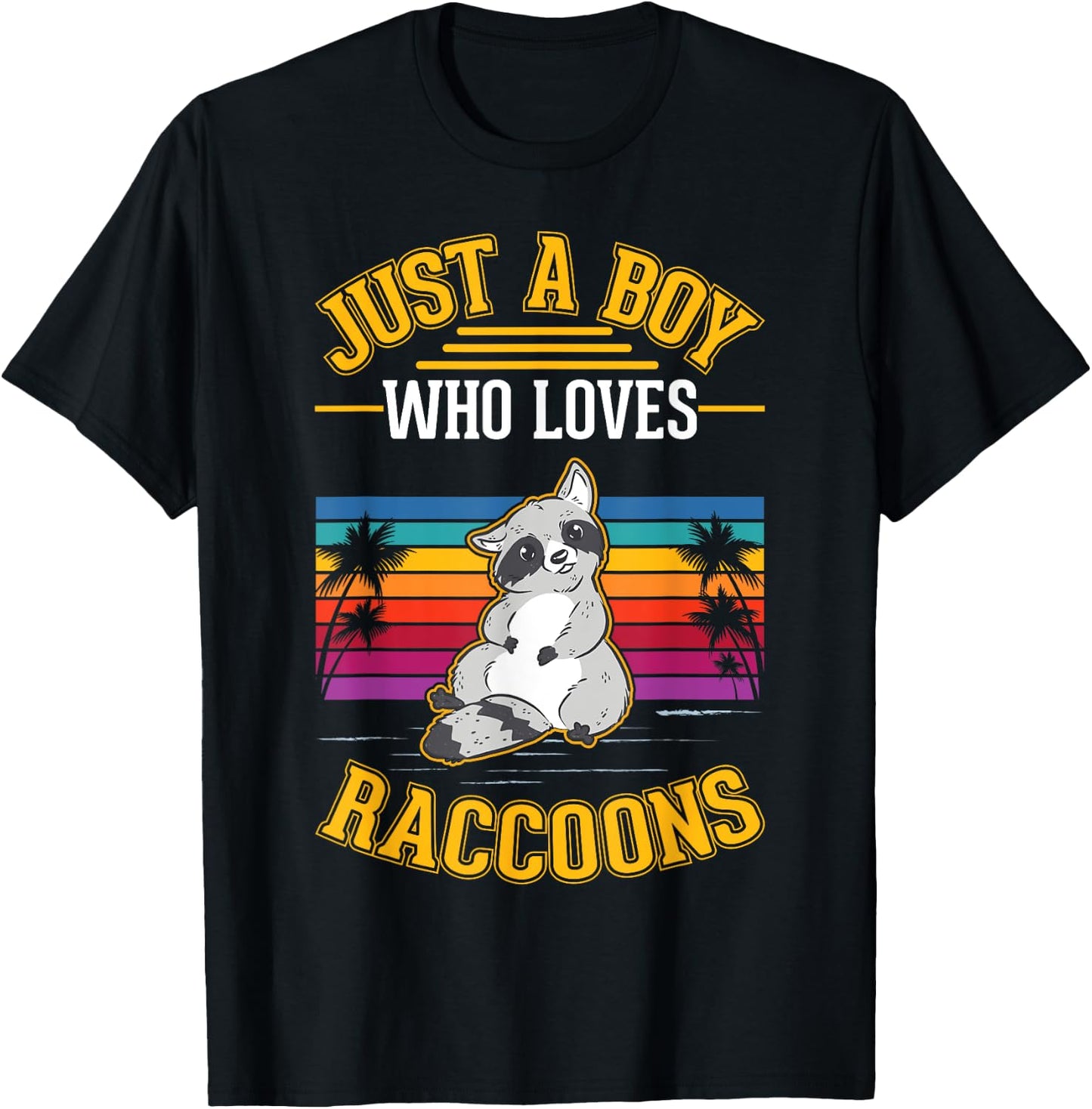 Just a boy who loves Raccoons T-Shirt - T-Shirt | Black