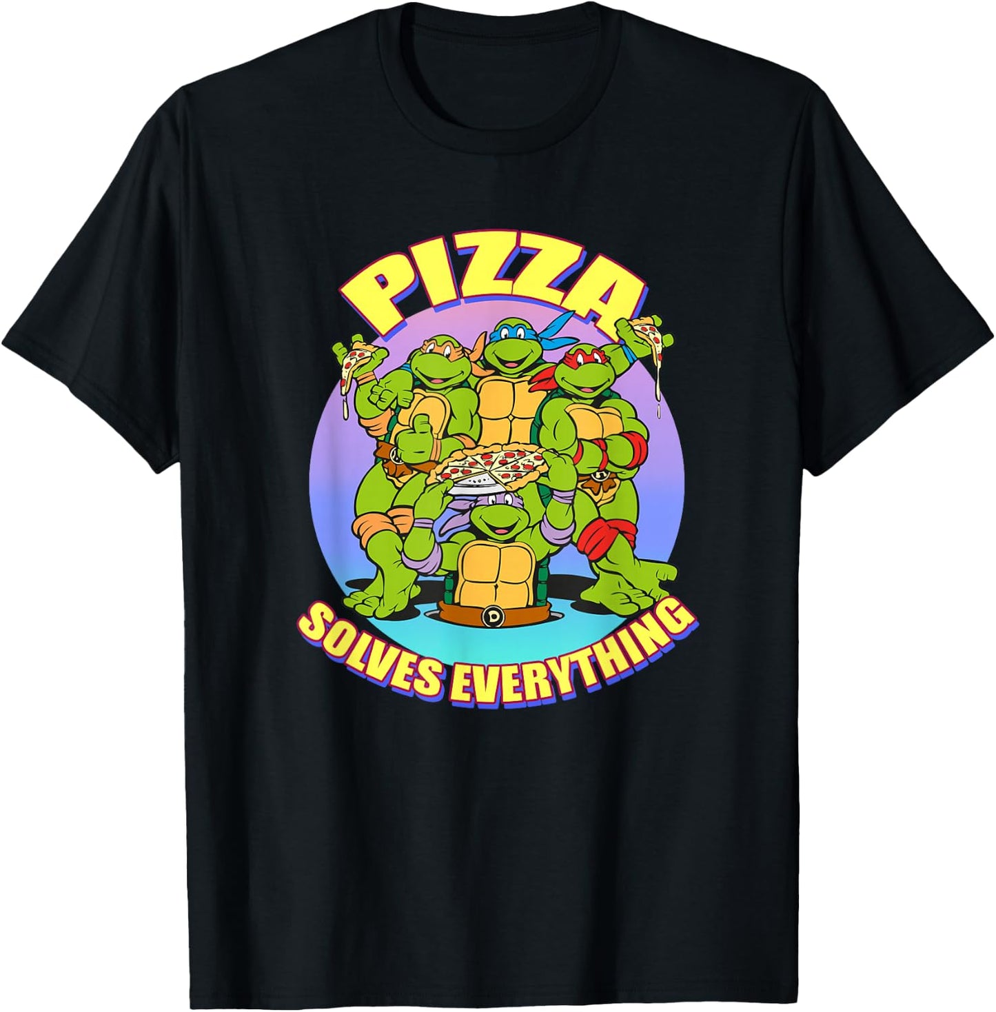 TMNT - Pizza Solves Everything T-Shirt - T-Shirt | Black