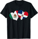 Mexico Dominican Republic Hearts Mexican Flag Pride Heritage T-Shirt - T-Shirt | Black