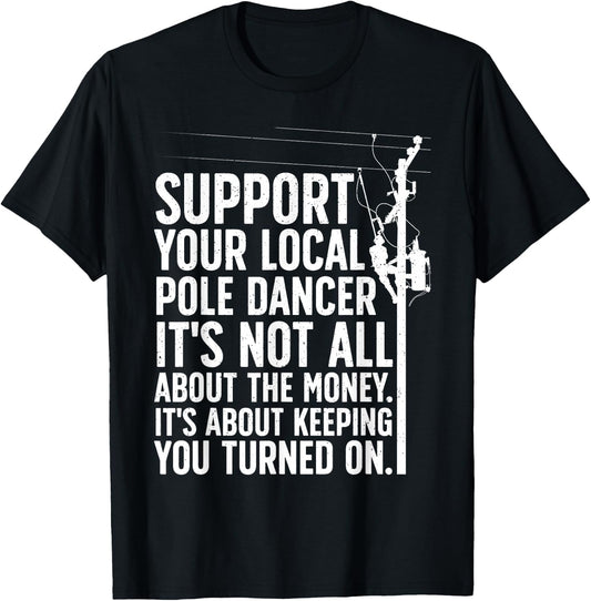 Best Lineman Design Women Kids Electrical Lineman T-Shirt - T-Shirt | Black