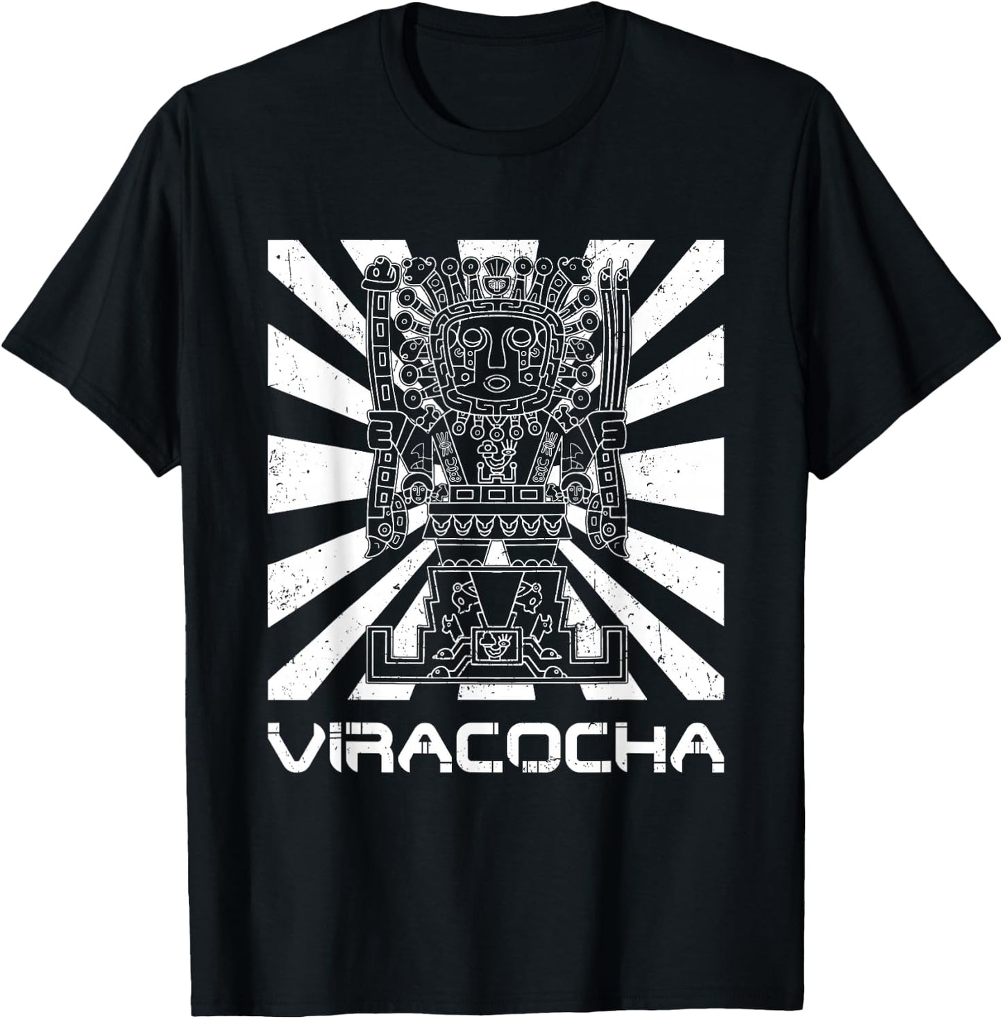 Viracocha Persus Writes Antique Symbols Inca Peru Chicano T-Shirt - T-Shirt | Black