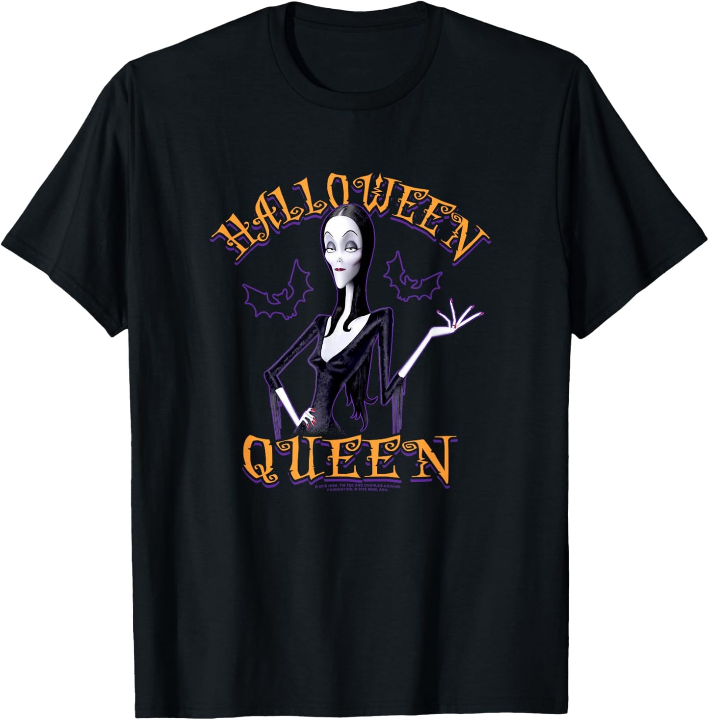 The Addams Family Halloween Queen Vintage Morticia Poster T-Shirt - T-Shirt | Black