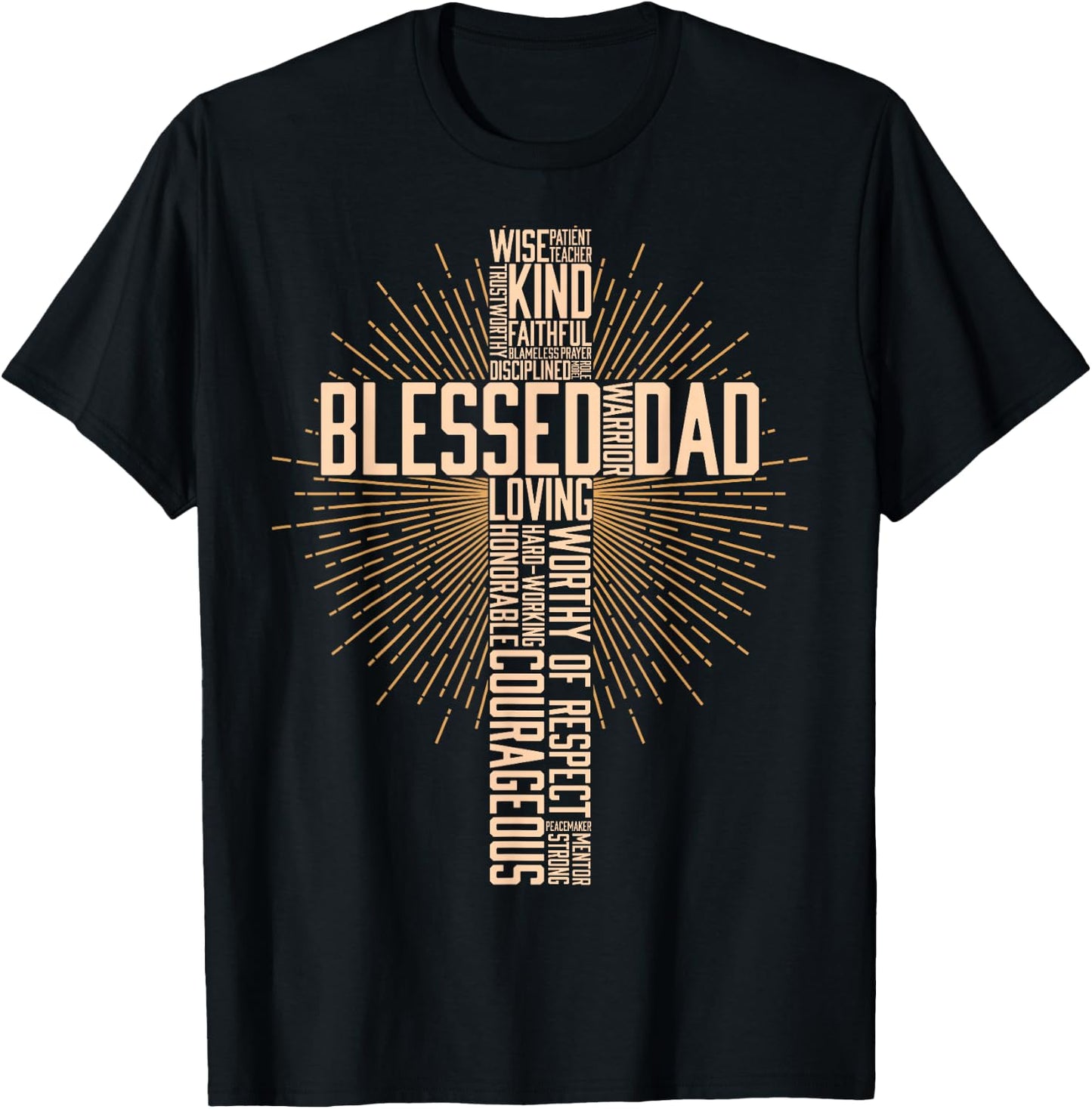 Father's Day Gift Dad Husband Blessed Dad Christian T-Shirt - T-Shirt | Black