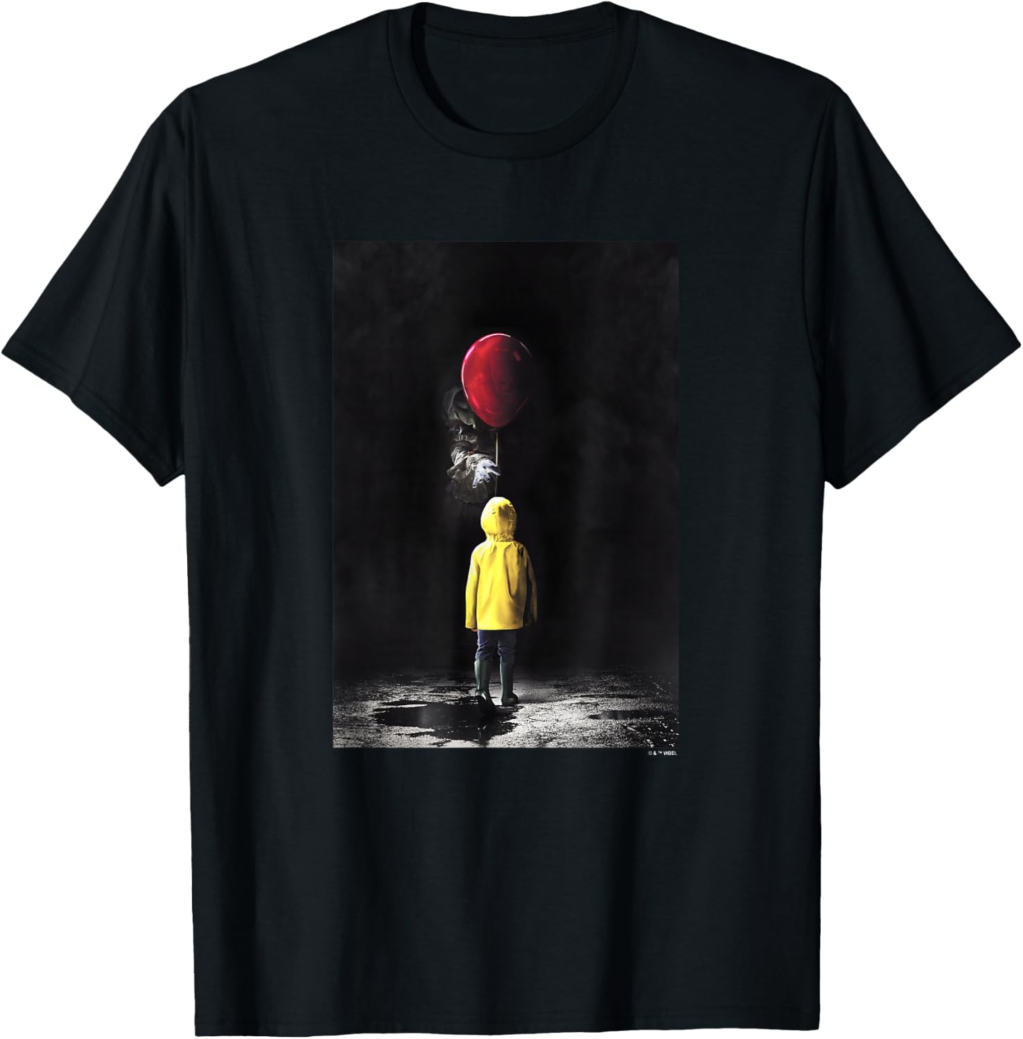 It Pennywise & Georgie Red Balloon Iconic Movie Poster T-Shirt - T-Shirt | Black