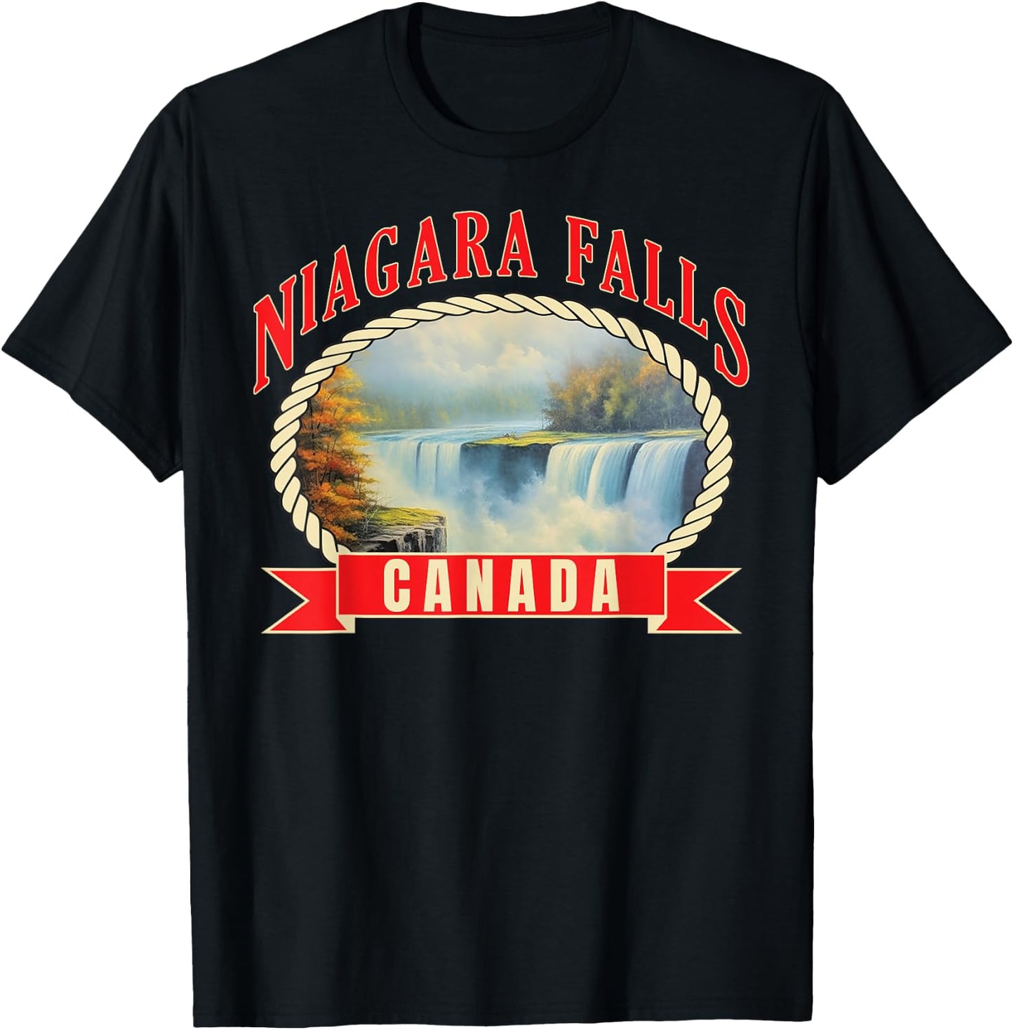 Niagara Falls Canada USA Nature river T-Shirt - T-Shirt | Black
